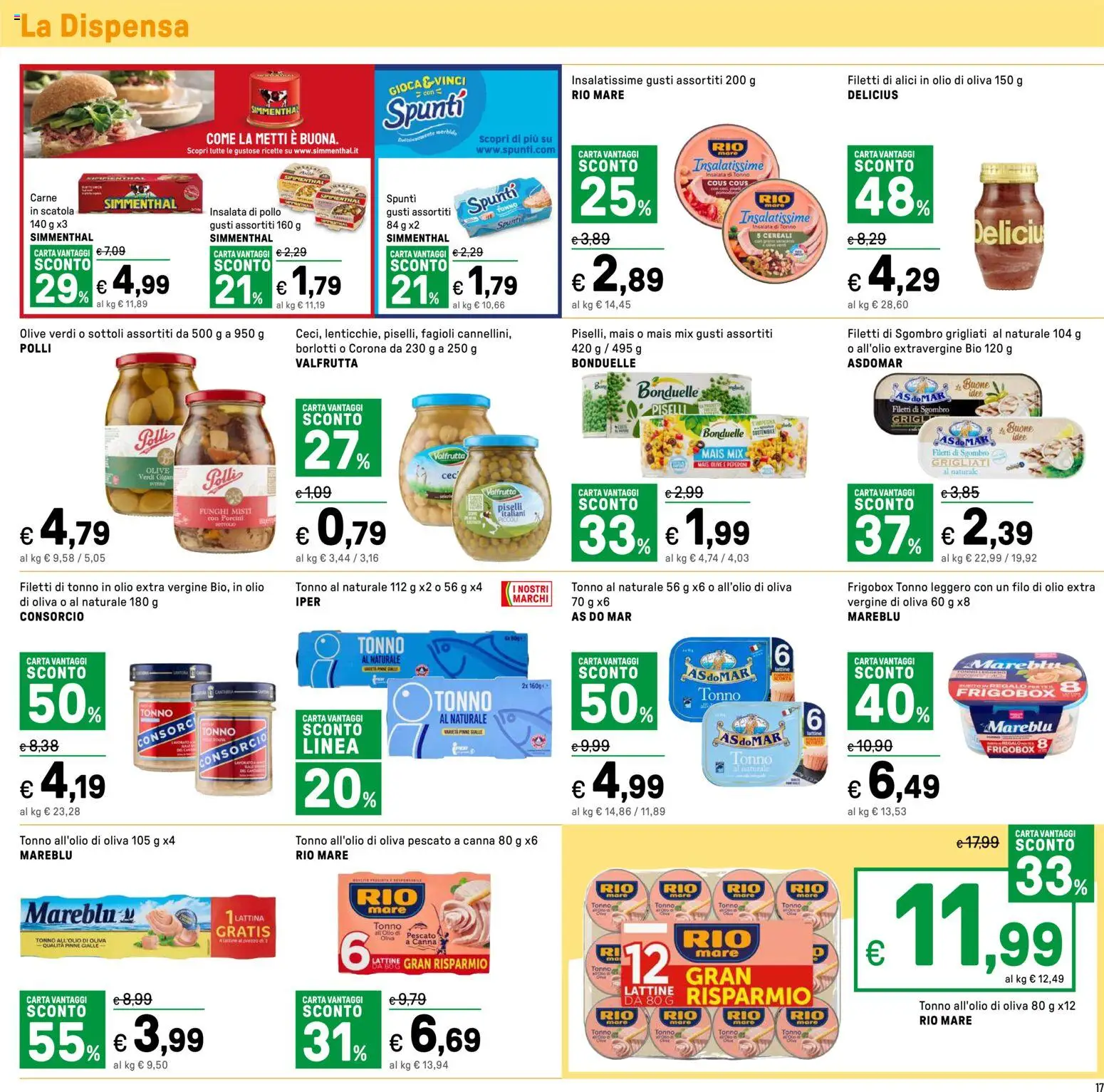 Volantino Iper del 24.04.2026 | Pagina: 17 | Prodotti: Piselli, Tonno, Olio extra vergine, Sgombro