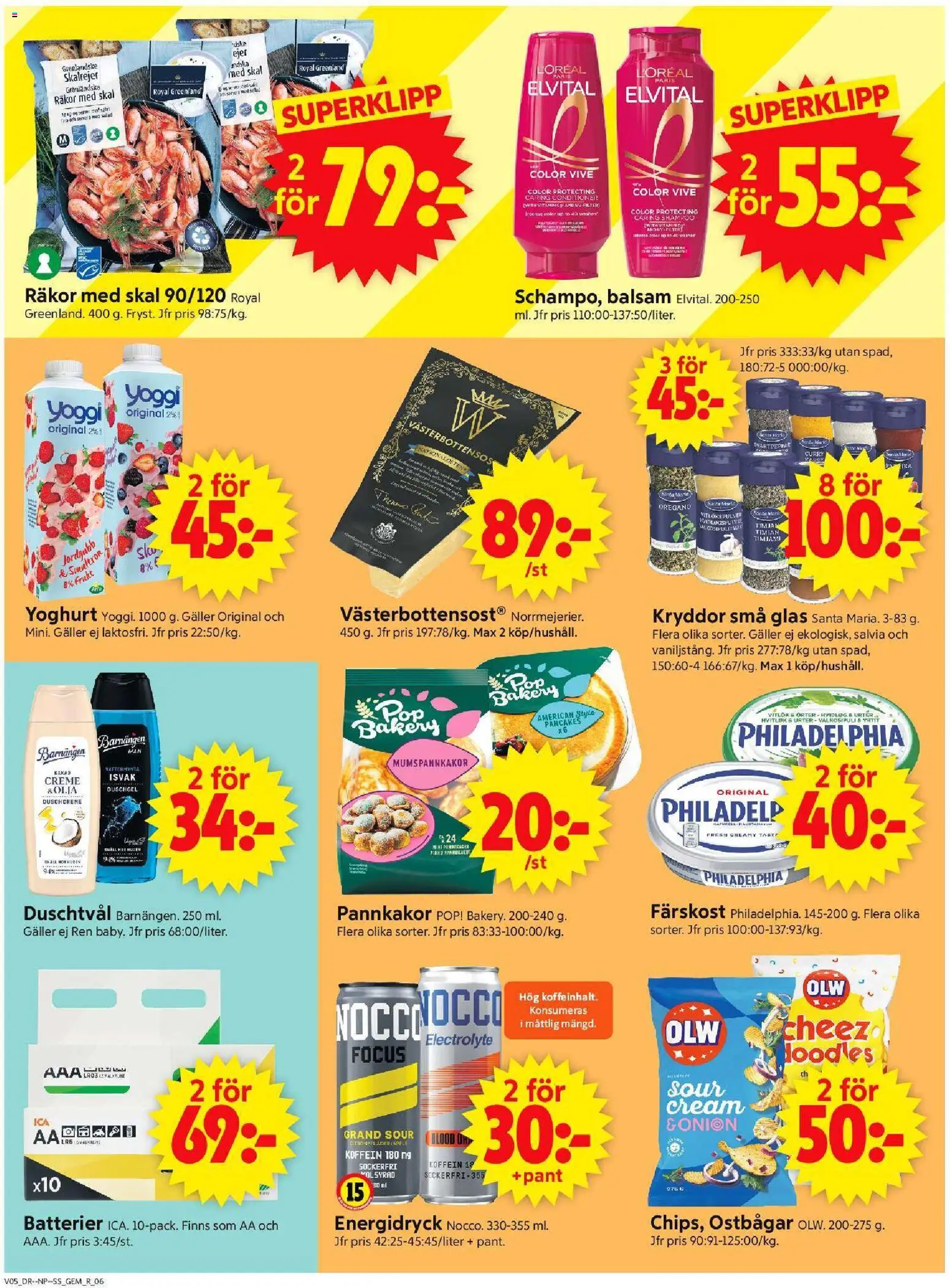 ICA Supermarket reklamblad aktuell från 26.01.2026 | Sida: 8 | Produkter: Gem, Yoghurt, Energidryck, Sallad