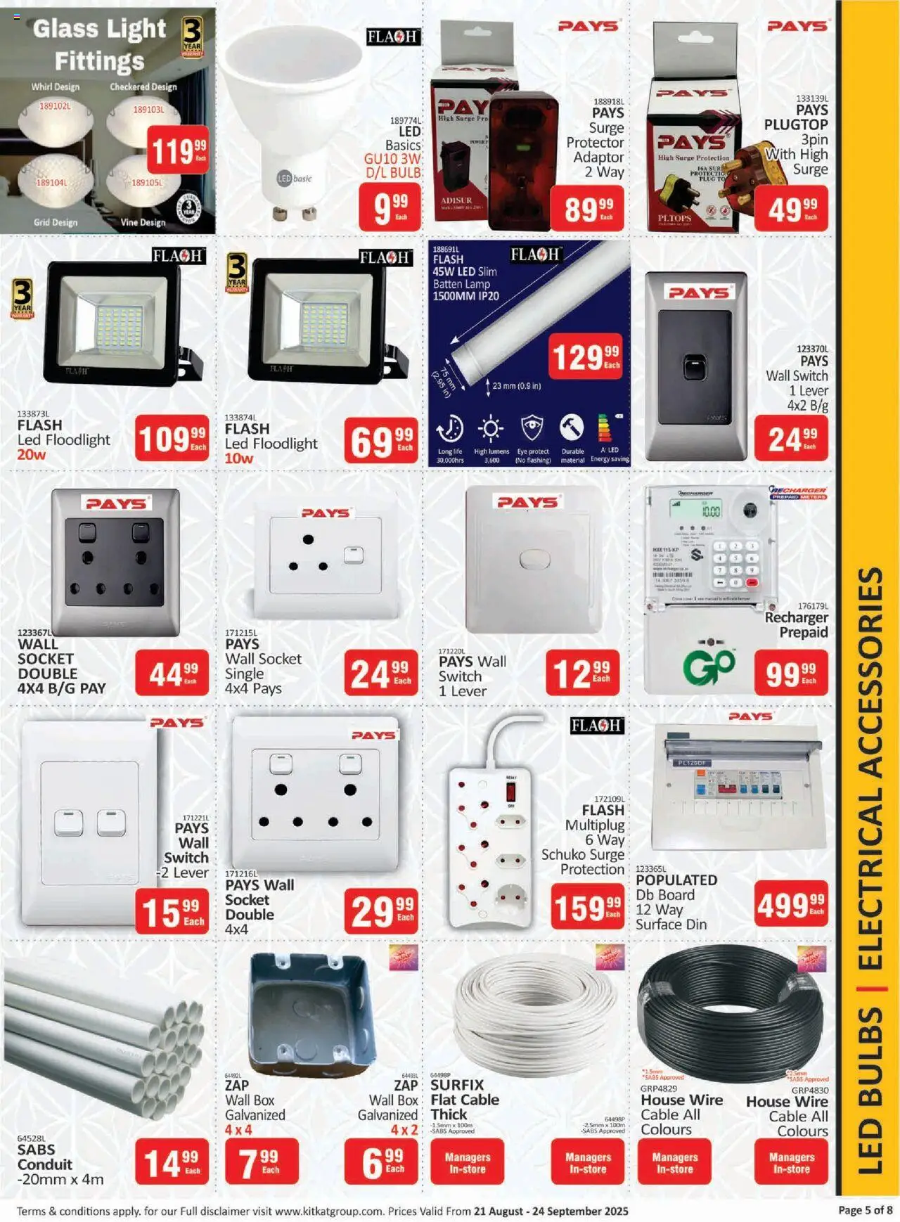 KIT KAT Cash & Carry Buildmart - Spring Leaflet │ valid from 21.08.2025 | Page: 5 | Products: Cable, Socket, Box, Switch