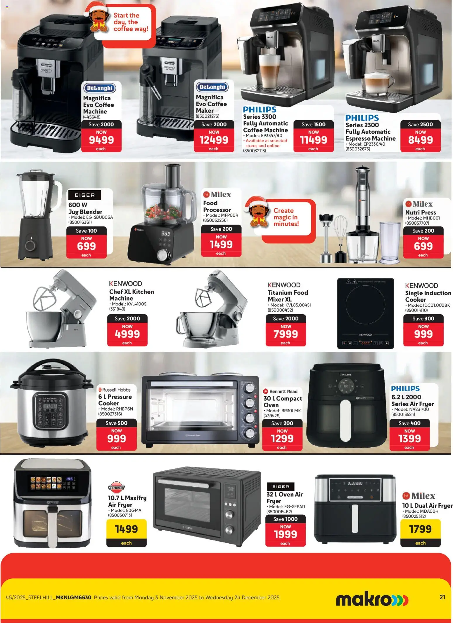 New Makro catalogue – valid from 03.11.2025 | Page: 21 | Products: Mixer, Cooker, Blender, Coffee