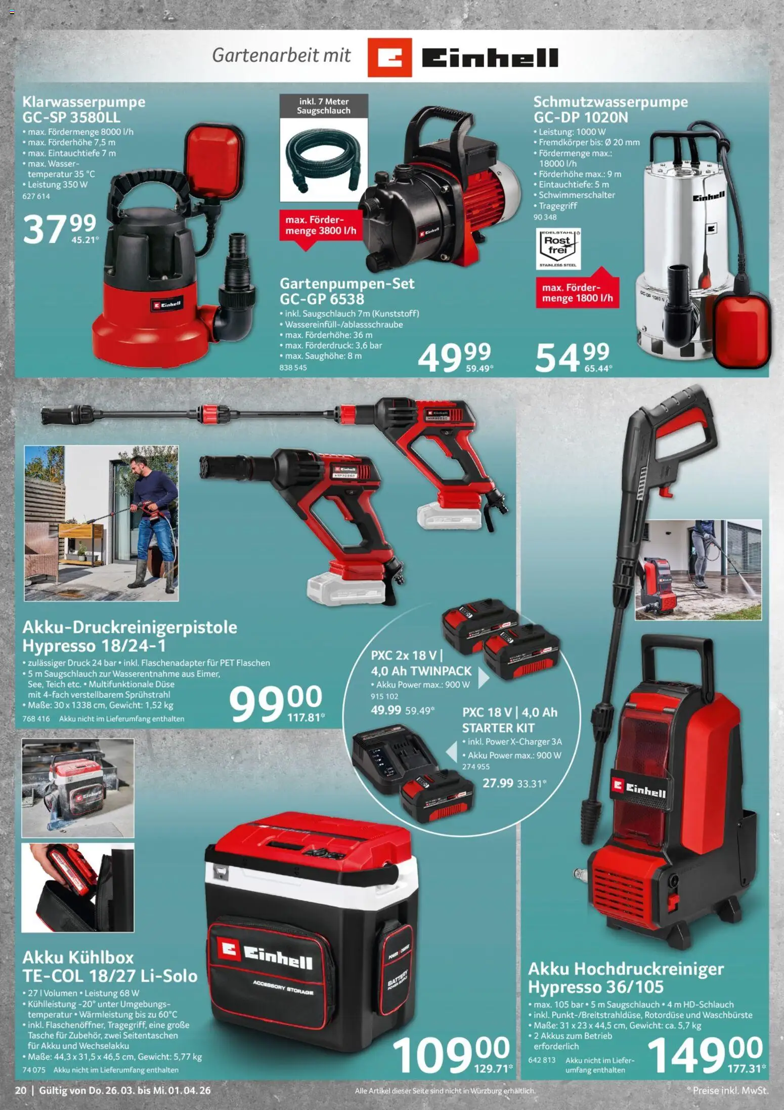 Selgros Non Food – gültig ab 26.03.2026 | Seite: 20 | Produkte: Tasche, Gewicht, Wasser, Hochdruckreiniger