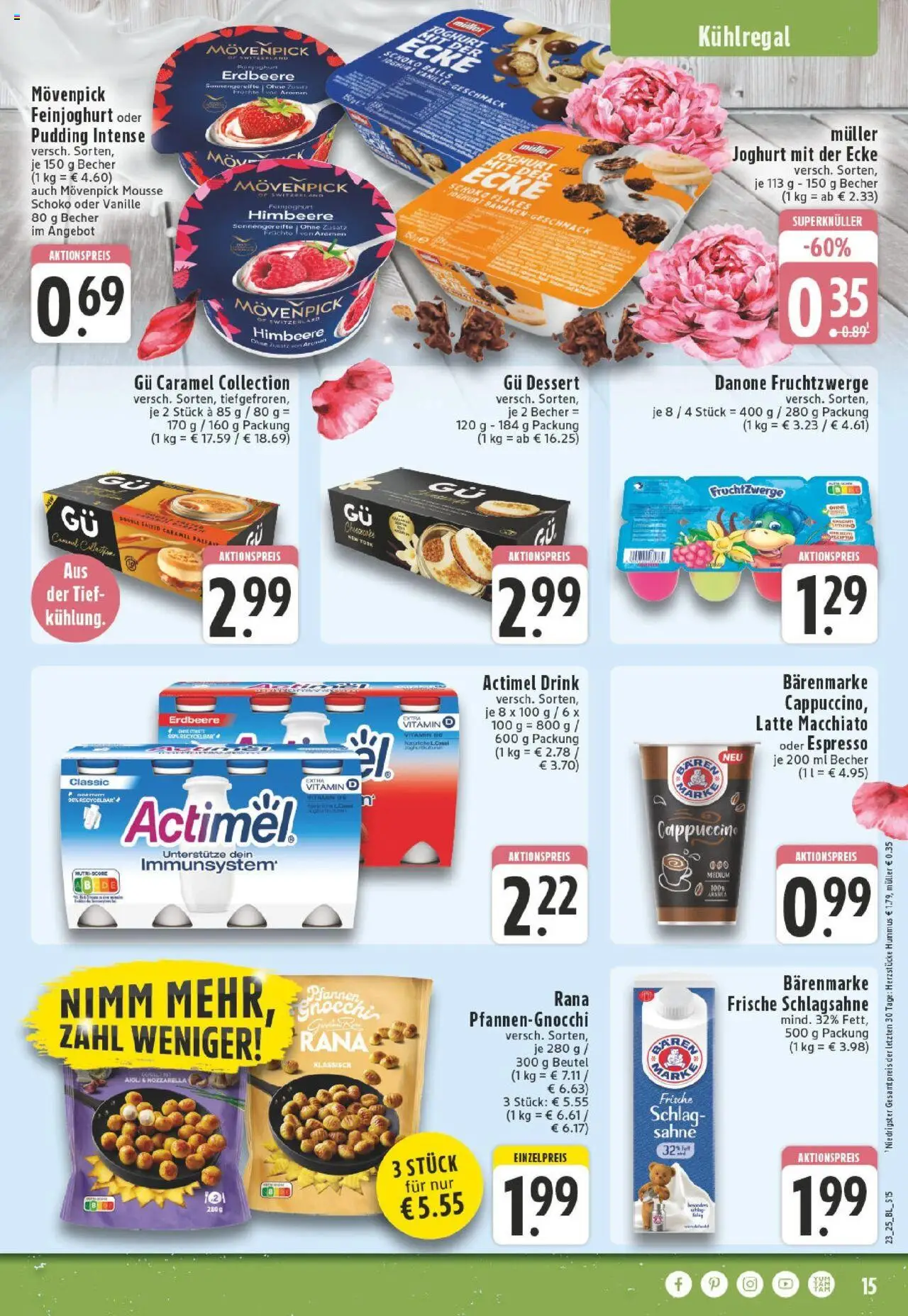 Edeka prospekt Düsseldorf	 - gültig ab dem 01.06.2025 | Seite: 15 | Produkte: Schlagsahne, Mozzarella, Pudding, Sahne