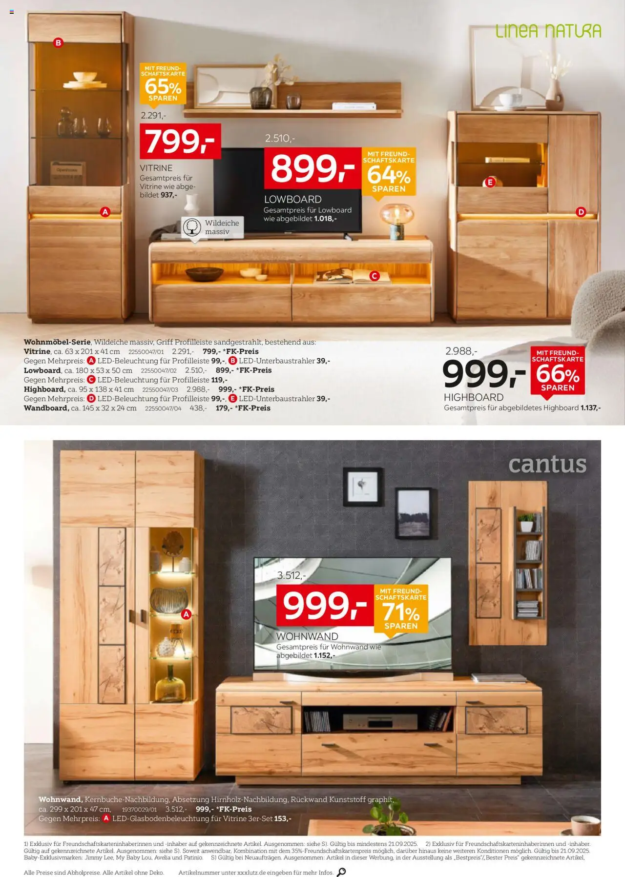 XXXL Lutz Wohnideen – gültig ab 08.09.2025 | Seite: 2 | Produkte: Wohnwand, Lowboard, HIghboard, Vitrine