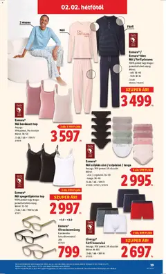 Női / férfi pizsama, 100% pamut vagy magas pamuttartalmú anyag. Méret: női: 36-46 - férfi: M-XL /szett - amely érvényes a következő dátumtól: 29.01.2026 | Oldal: 39