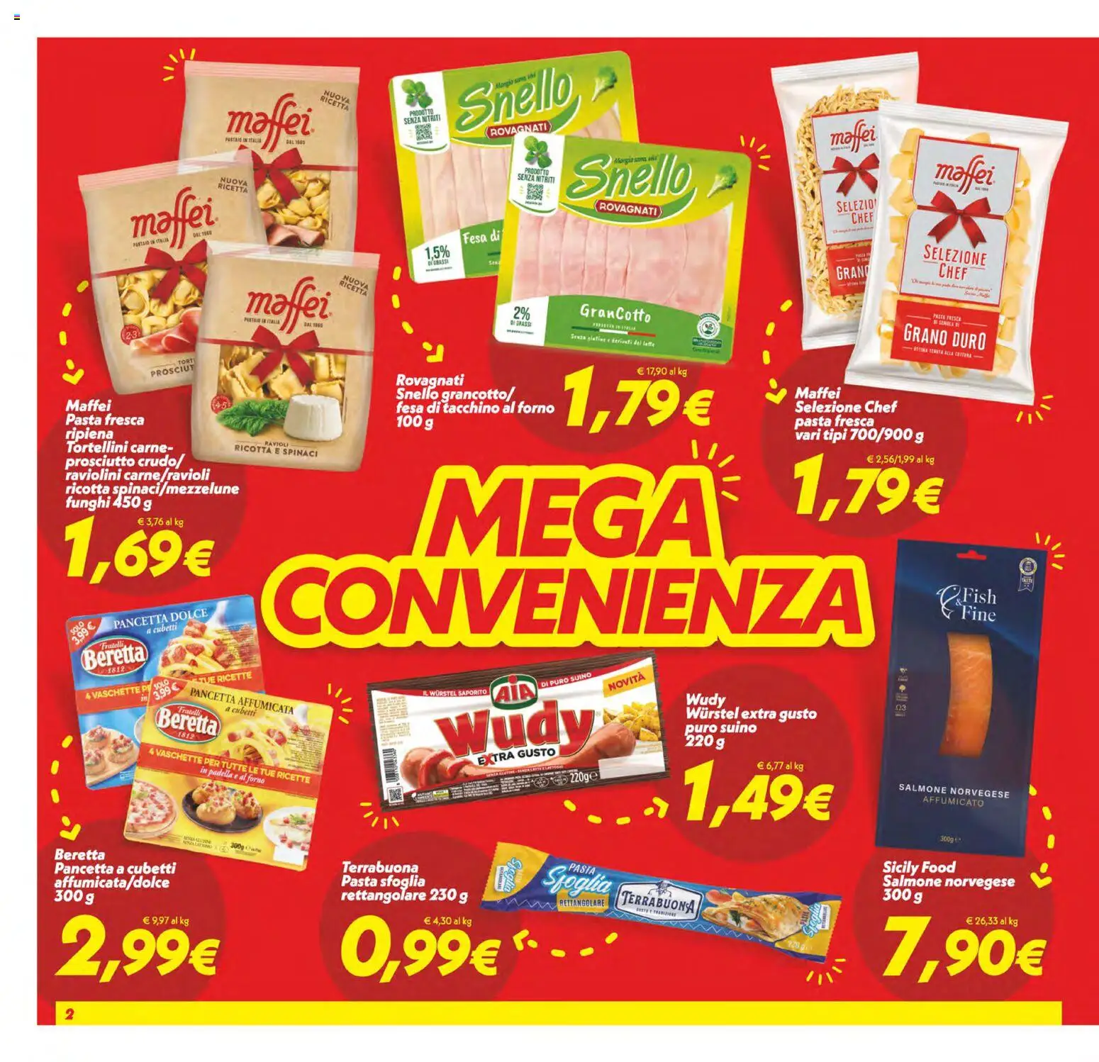 Volantino SuperConveniente del 23.01.2026 | Pagina: 2 | Prodotti: Tacchino, Latte, Ricotta, Padella