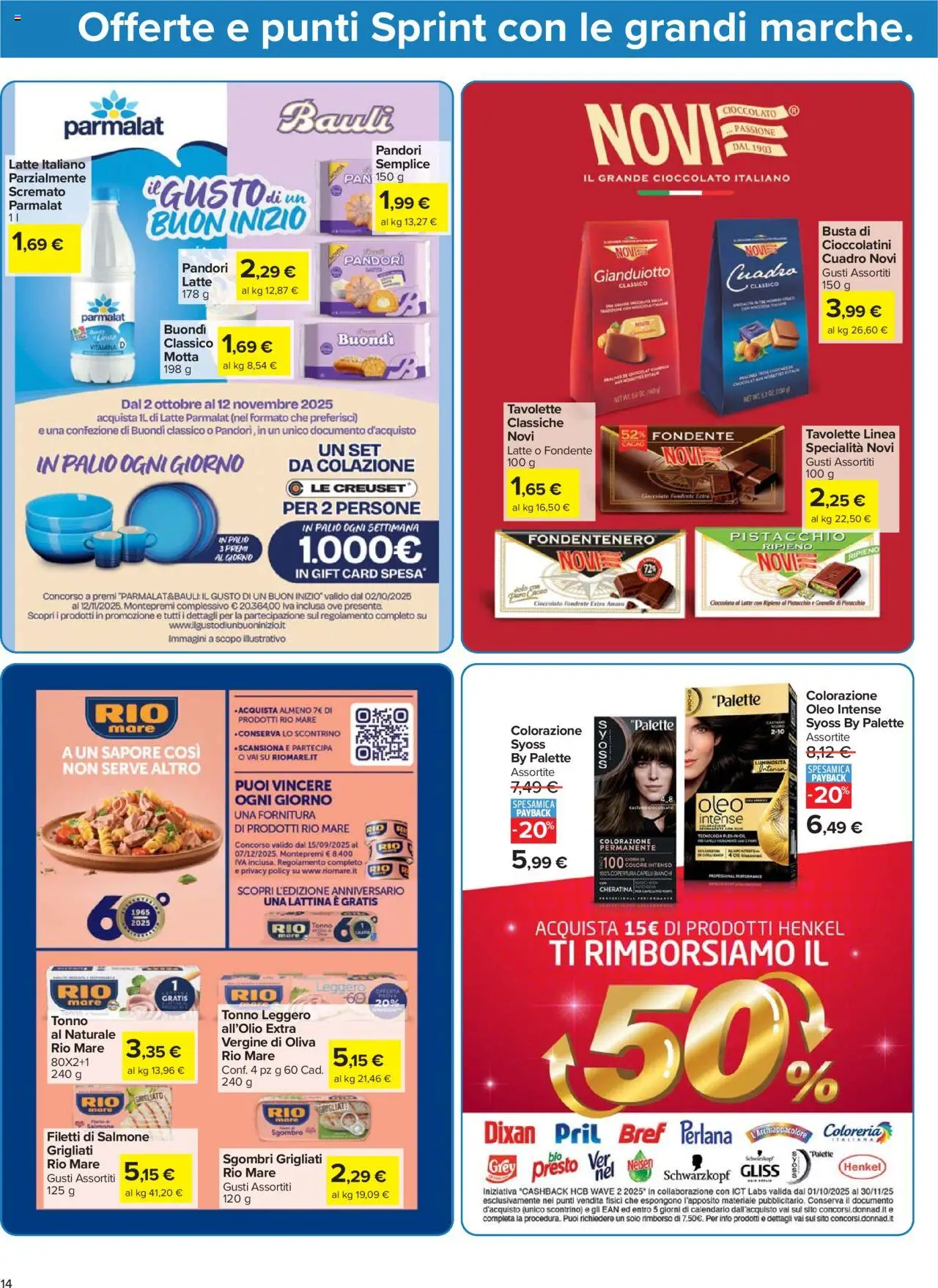 Volantino Carrefour del 10.10.2025 | Pagina: 14 | Prodotti: Salmone, Cacao, Cioccolatini, Sgombro