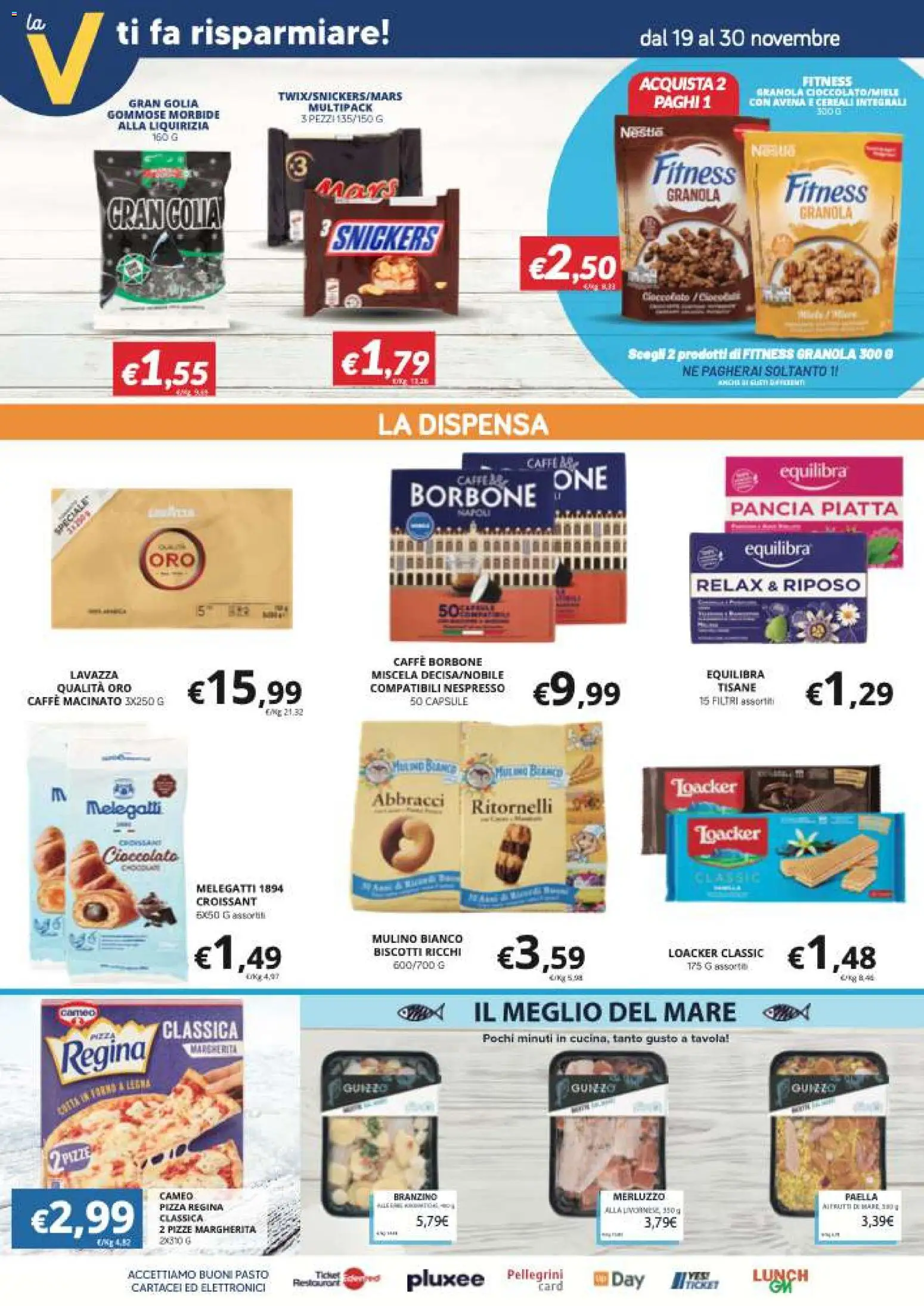 Volantino Visotto del 19.11.2025 | Pagina: 5 | Prodotti: Cioccolato, Branzino, Croissant, Macinato