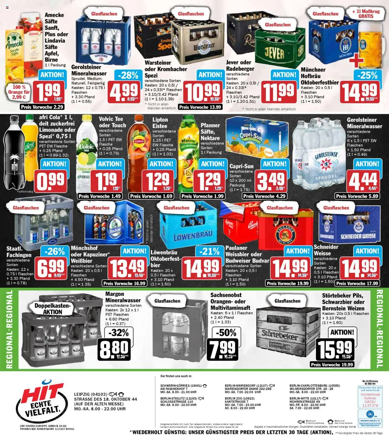 HIT - Wochenprospekt – gültig ab 08.09.2025 | Seite: 18 | Produkte: Monchshof, Jever, Krombacher, Volvic