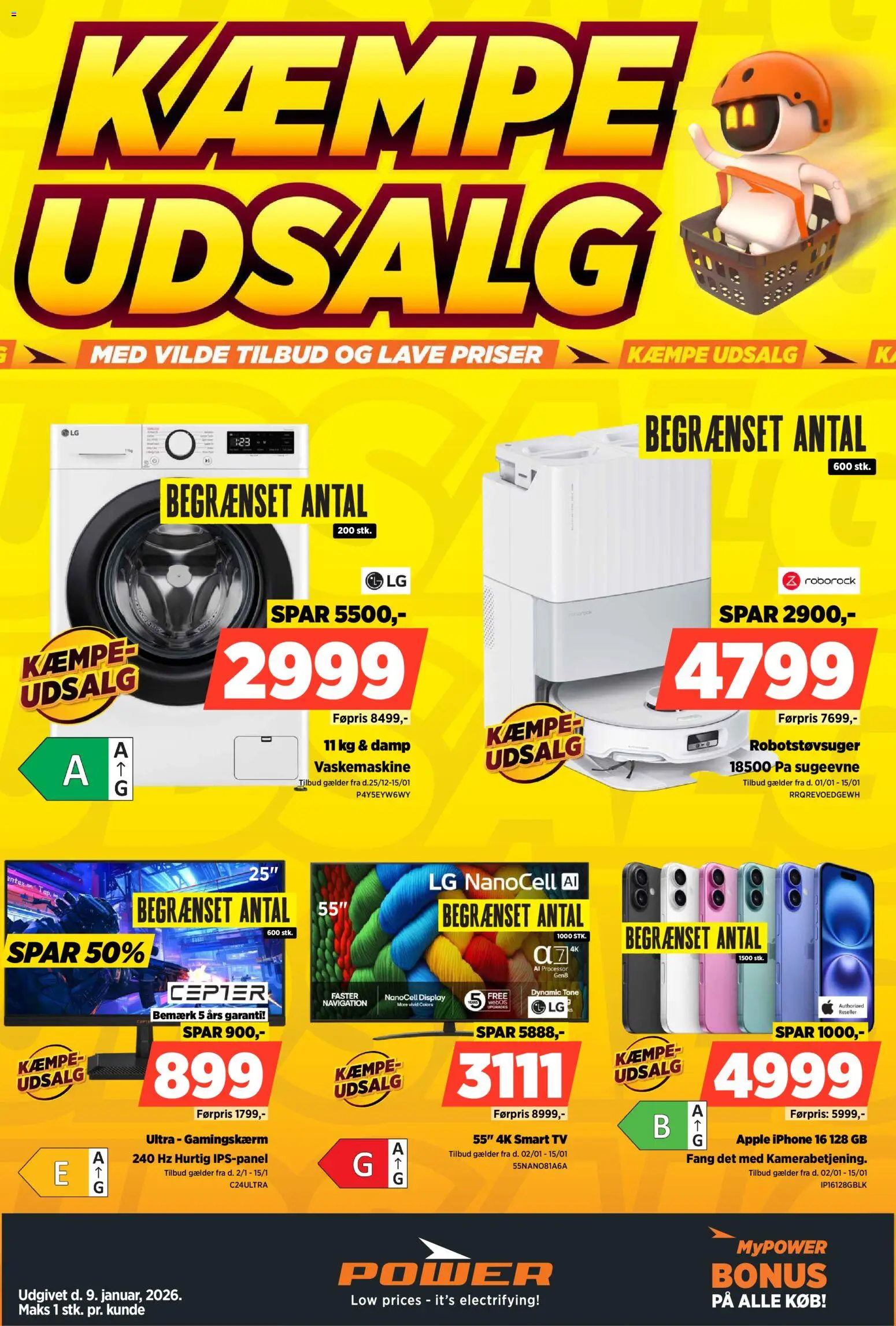 Power tilbudsavis – gyldig fra 09.01.2026 | Side: 1 | Produkter: Processor, Smart TV, TV, Navigation