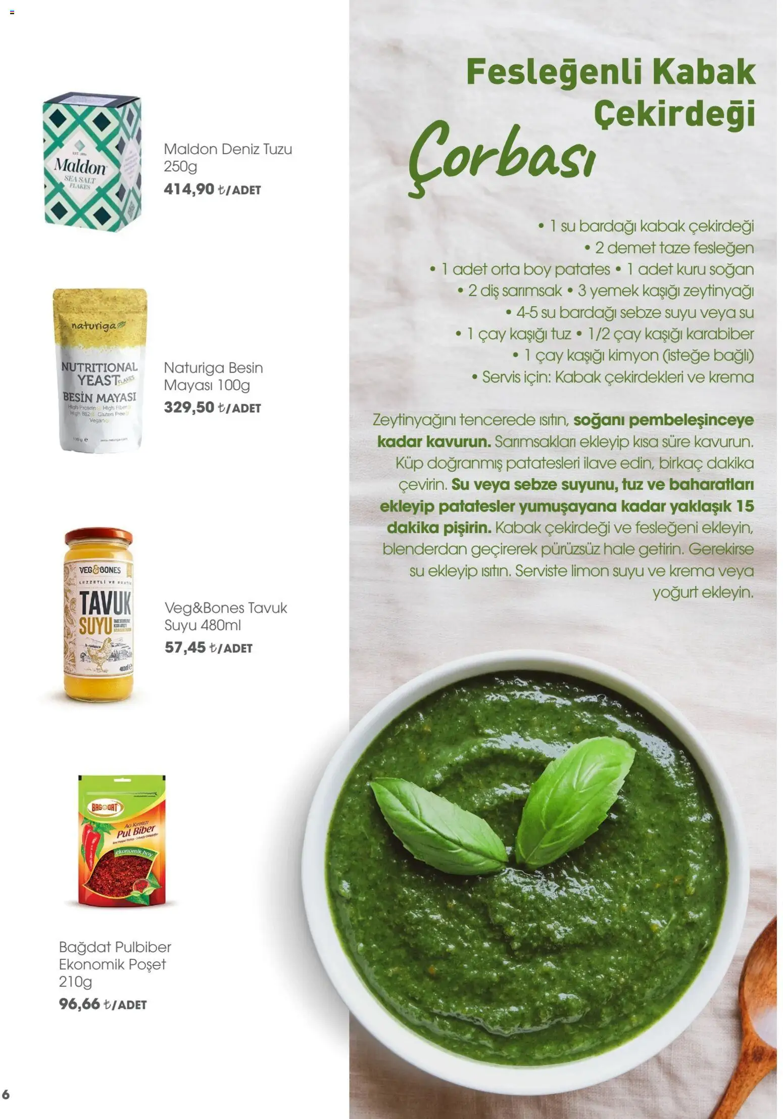 CarrefourSA Gurme  - 01.01.2026 tarihinden itibaren geçerlidir | Sayfa: 6 | Ürünler: Kabak, Soğan, Su, Tuz