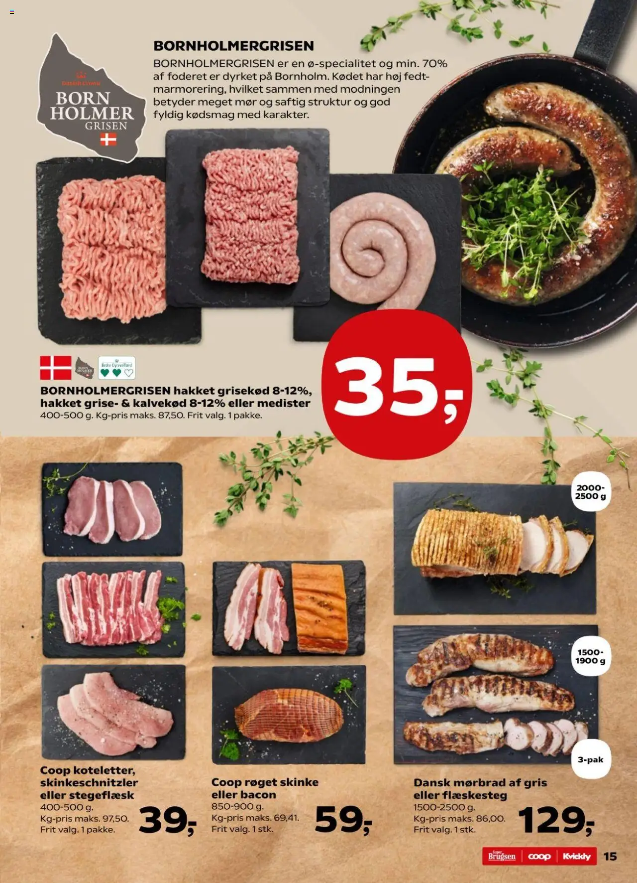 Kvickly tilbudsavis – gyldig fra 03.10.2025 | Side: 15 | Produkter: Skinke, Flæskesteg, Bacon