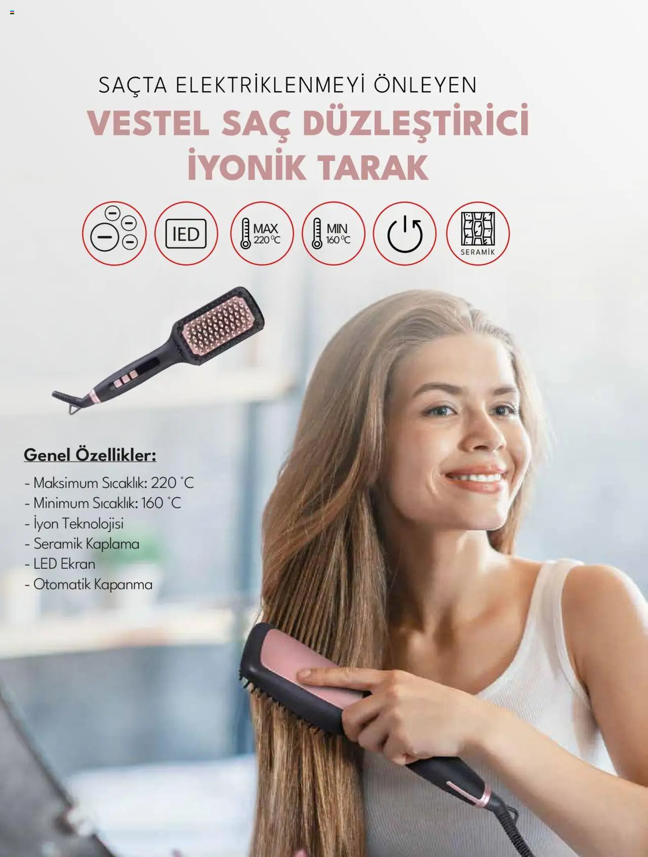 Vestel Küçük Ev Aletleri - 04.10.2025 tarihinden itibaren geçerlidir | Sayfa: 11 | Ürünler: Saç düzleştirici