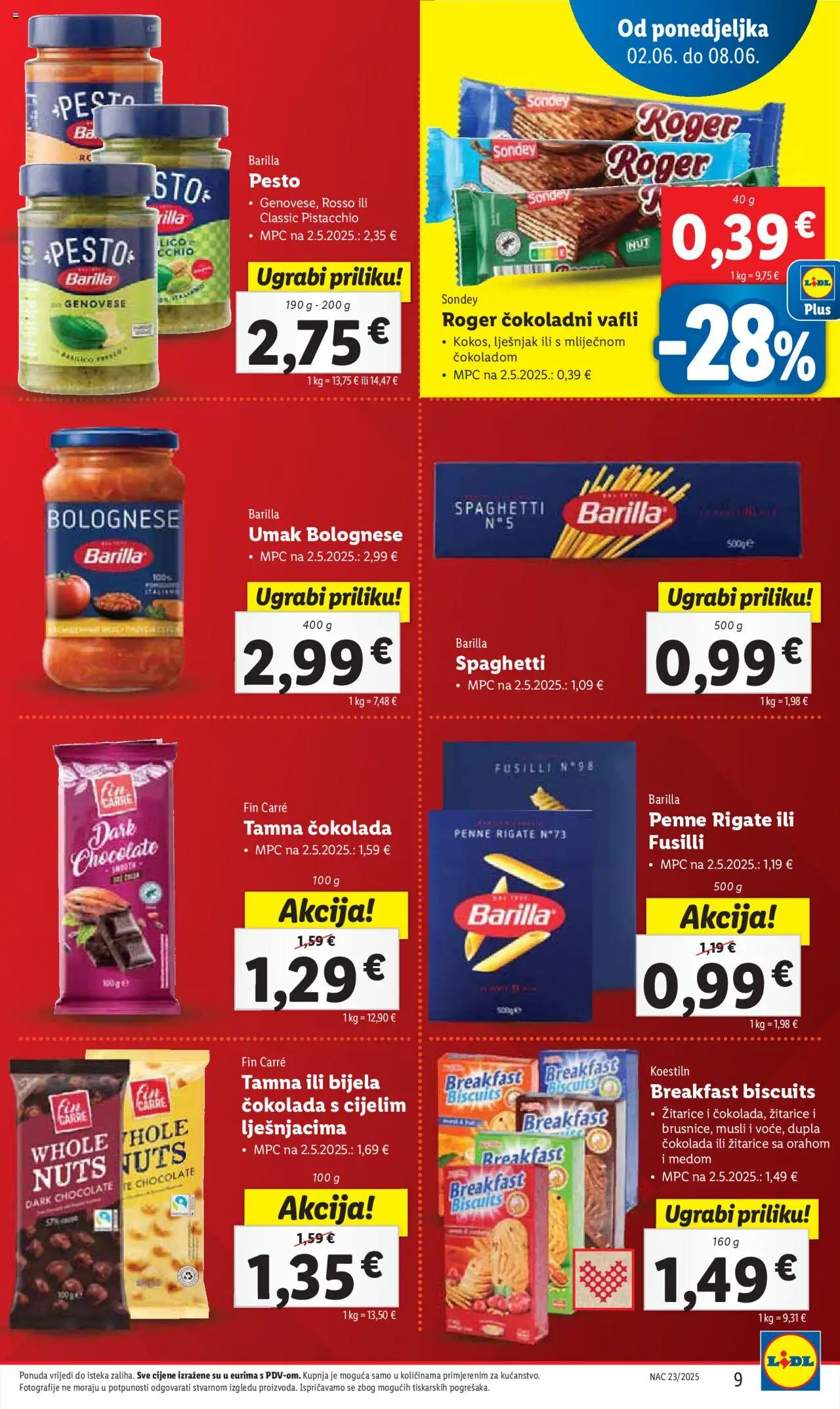 Lidl katalog | vrijedi od 02.06.2025 | Stranica: 9 | Proizvodi: Žitarice, Musli, Umak, Vafli