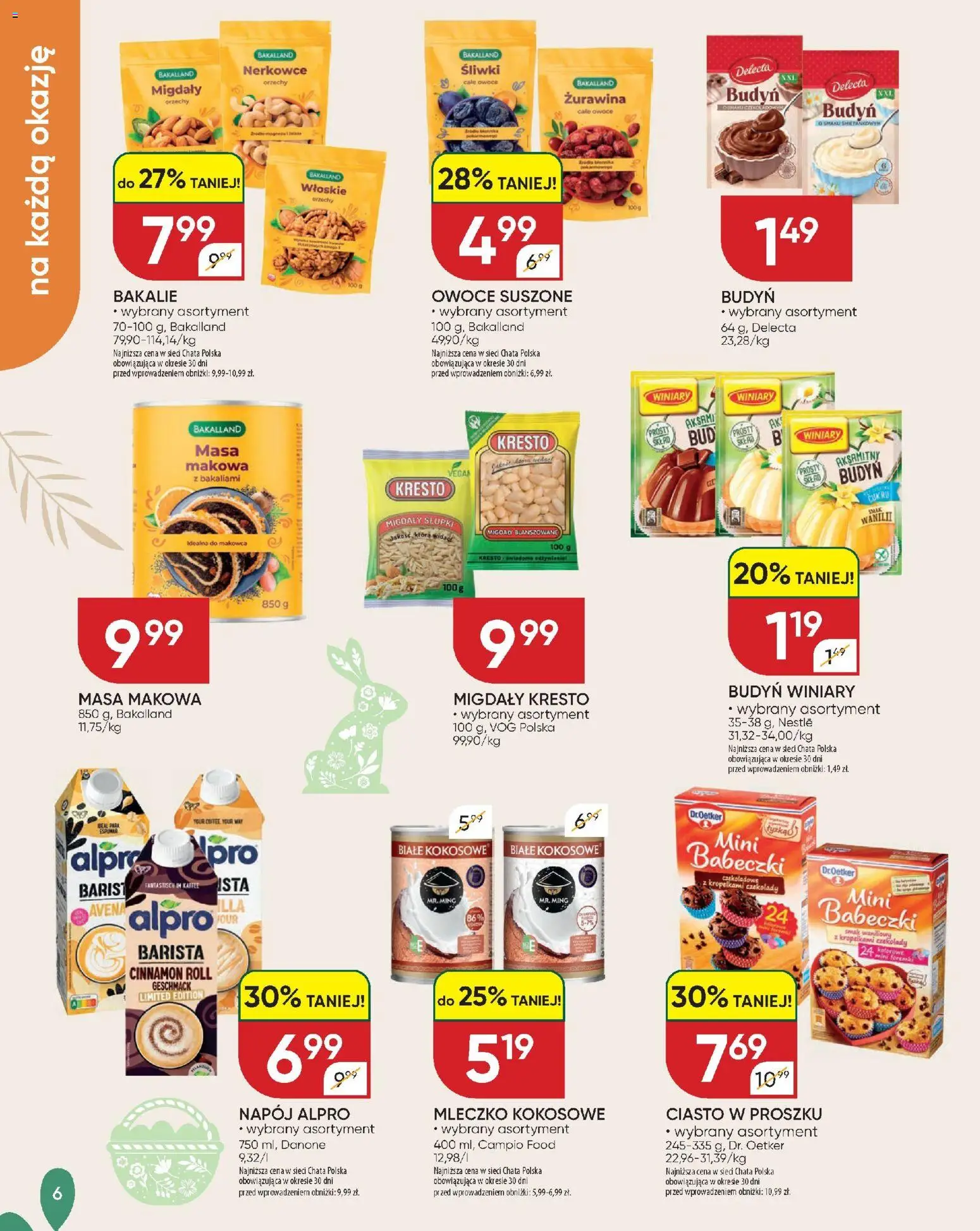 Chata Polska gazetka od 16.03.2026 | Strona: 6 | Produkty: Alpro, Ciasto, Śliwki, Owoce