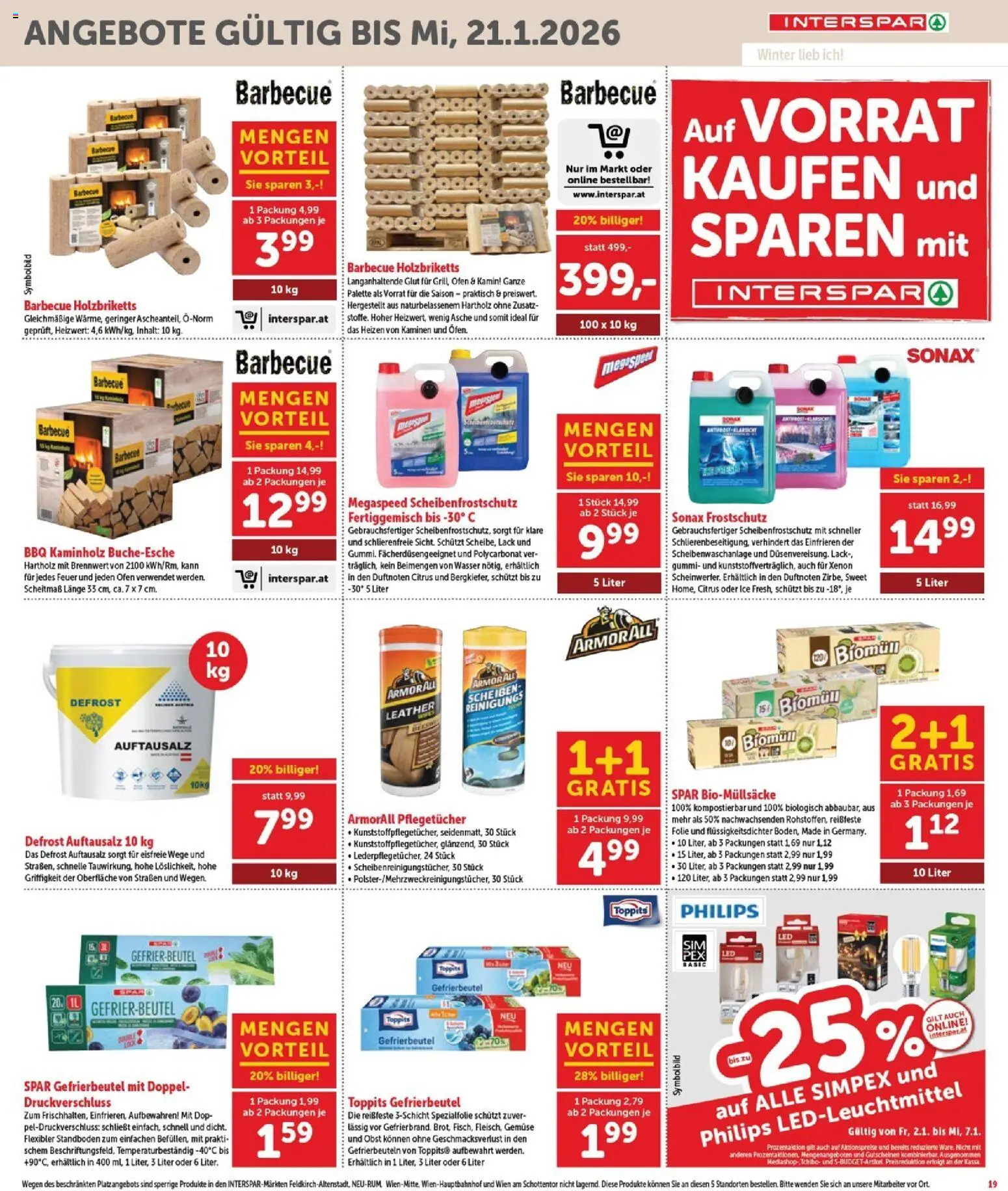 Interspar Flugblatt - Burgenland gültig ab 02.01.2026 | Seite: 19 | Produkte: Wasser, Gemüse, Obst, Ofen
