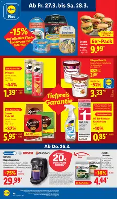 Lidl Prospekt ab 23.03.2026 gültig | Seite: 72 | Produkte: Senseo, Burger, Pringles, Salat