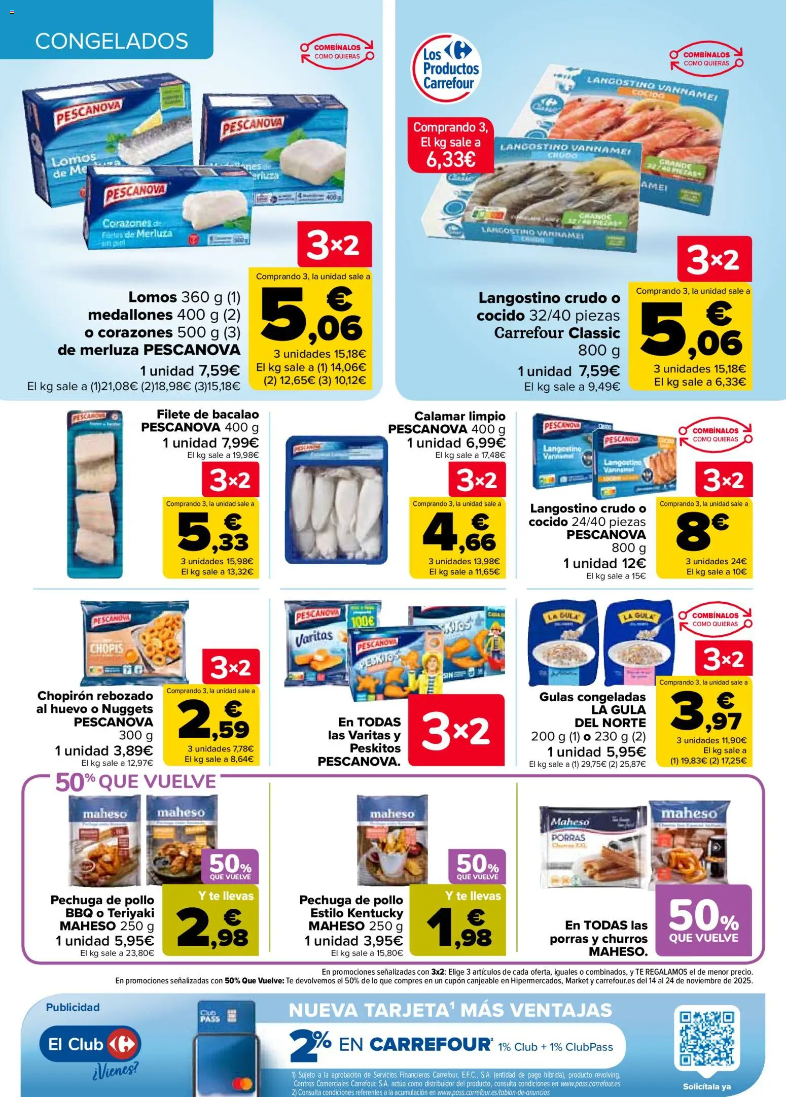 Carrefour folleto │ válido desde el 28.10.2025 | Página: 22 | Productos: Medallones, Té, Filete, Langostino