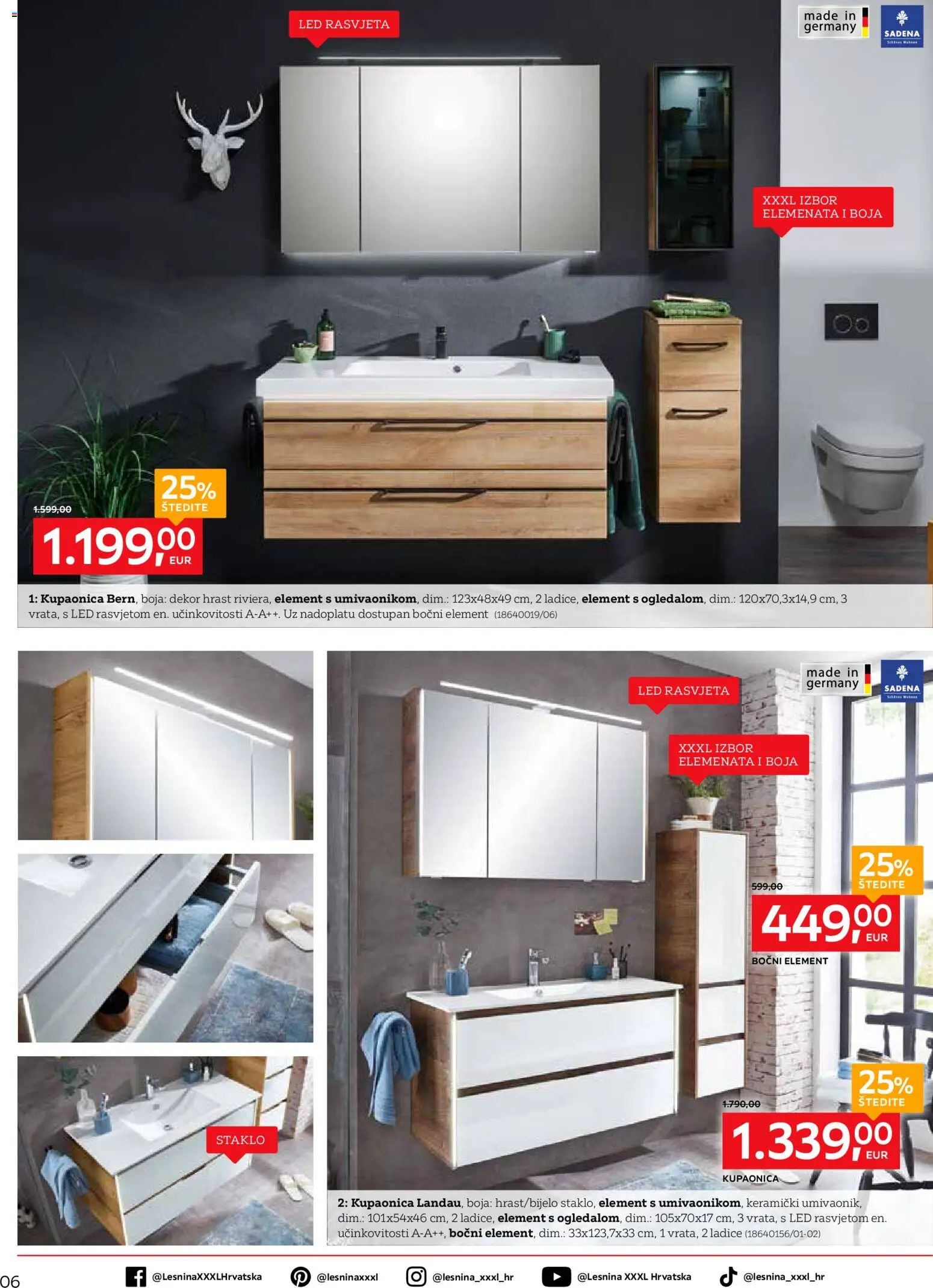 Lesnina katalog | vrijedi od 01.04.2026 | Stranica: 6 | Proizvodi: Kupaonica, Rasvjeta, Ladice