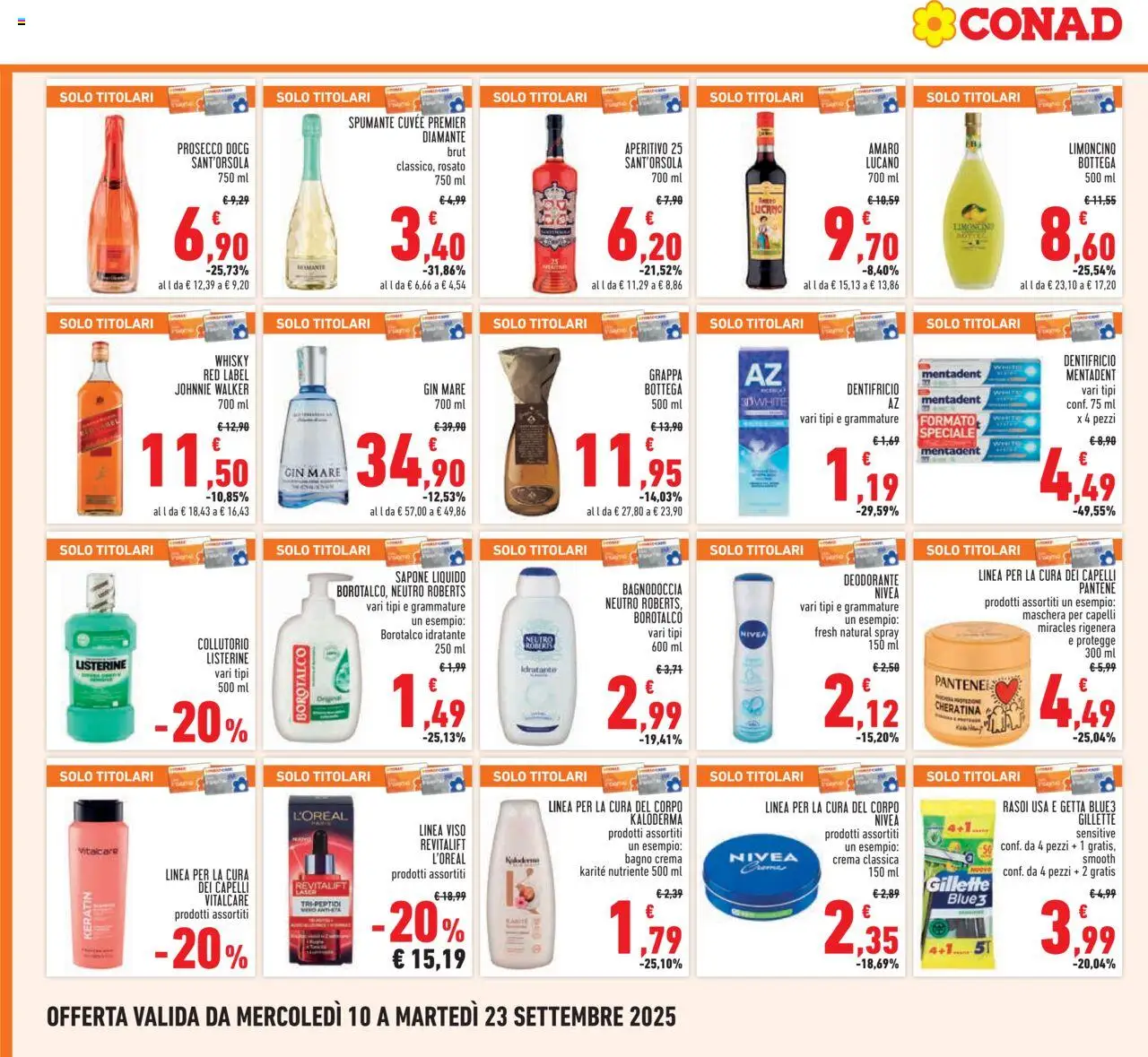Volantino Conad del 10.09.2025 | Pagina: 22 | Prodotti: Pane, Dentifricio, Collutorio, Aperitivo
