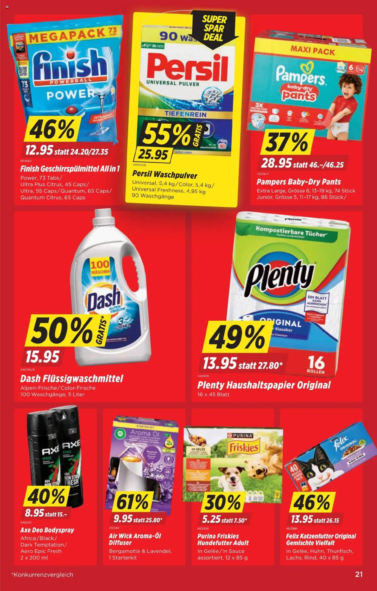 Denner Aktionen – gültig ab 09.09.2025 | Seite: 21 | Produkte: Pulver, Deodorant, Öl, Pampers