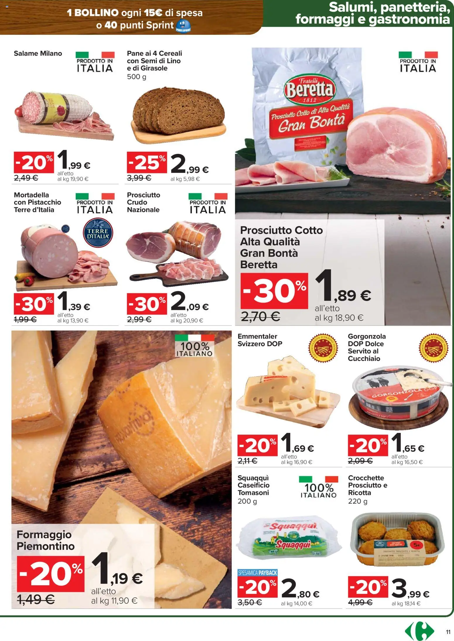 Volantino Carrefour del 26.02.2026 | Pagina: 11 | Prodotti: Prosciutto Cotto, Salame, Formaggio, Prosciutto