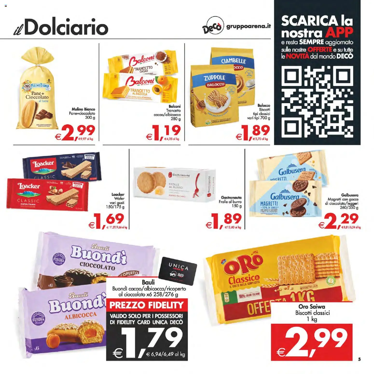 Volantino Decò del 06.03.2026 | Pagina: 5 | Prodotti: Pane, Cioccolato, Latte, Burro