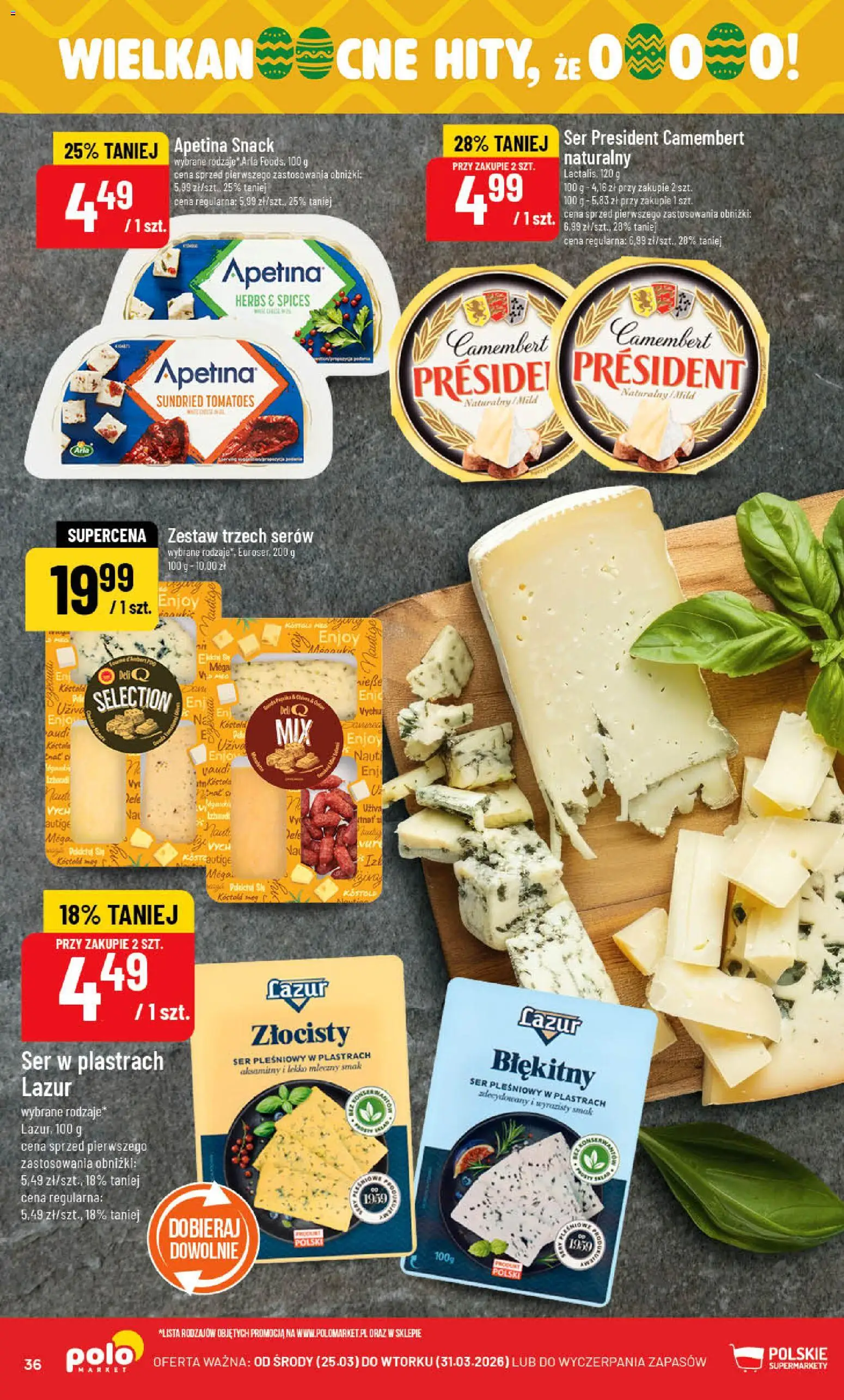 POLOmarket gazetka od 25.03.2026 | Strona: 36 | Produkty: Ser pleśniowy, Camembert, Ser