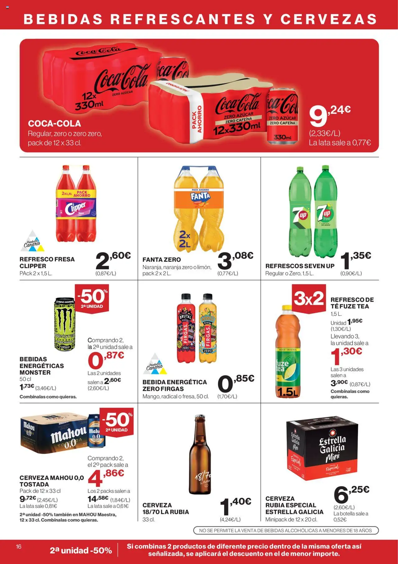 Supercor Canarias │ válido desde el 09.10.2025 | Página: 16 | Productos: Cerveza, Té, Ρούτερ