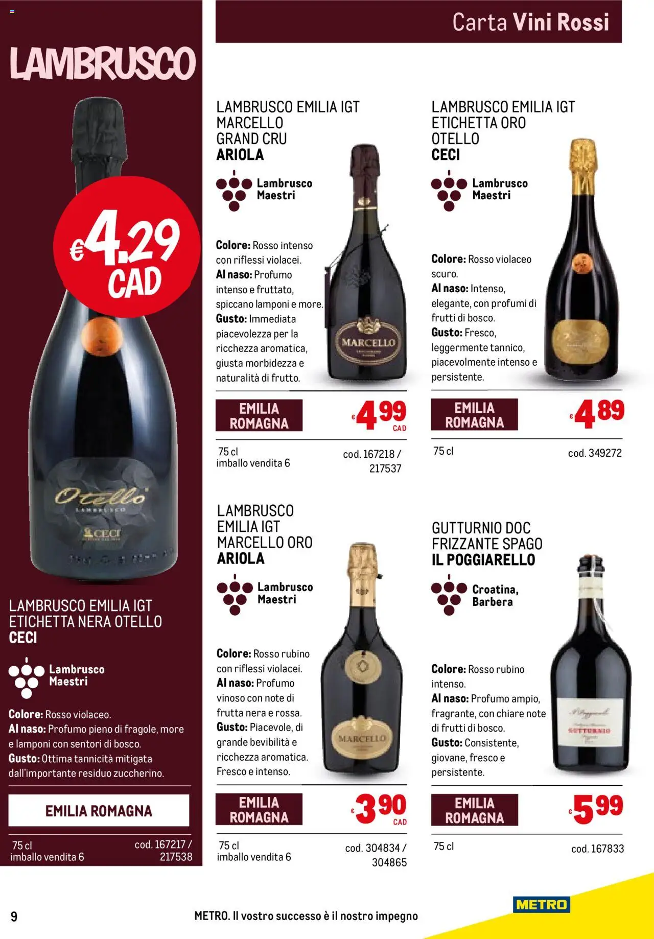 Volantino Metro del 25.09.2025 | Pagina: 9 | Prodotti: Lamponi, Ceci, Frutta, Profumo