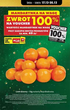 Pogląd oferty "Biedronka gazetka - Oferta w tym tygodniu" - ważna od 17.12.2025 | Strona: 7 | Produkty: Karta, Mandarynki