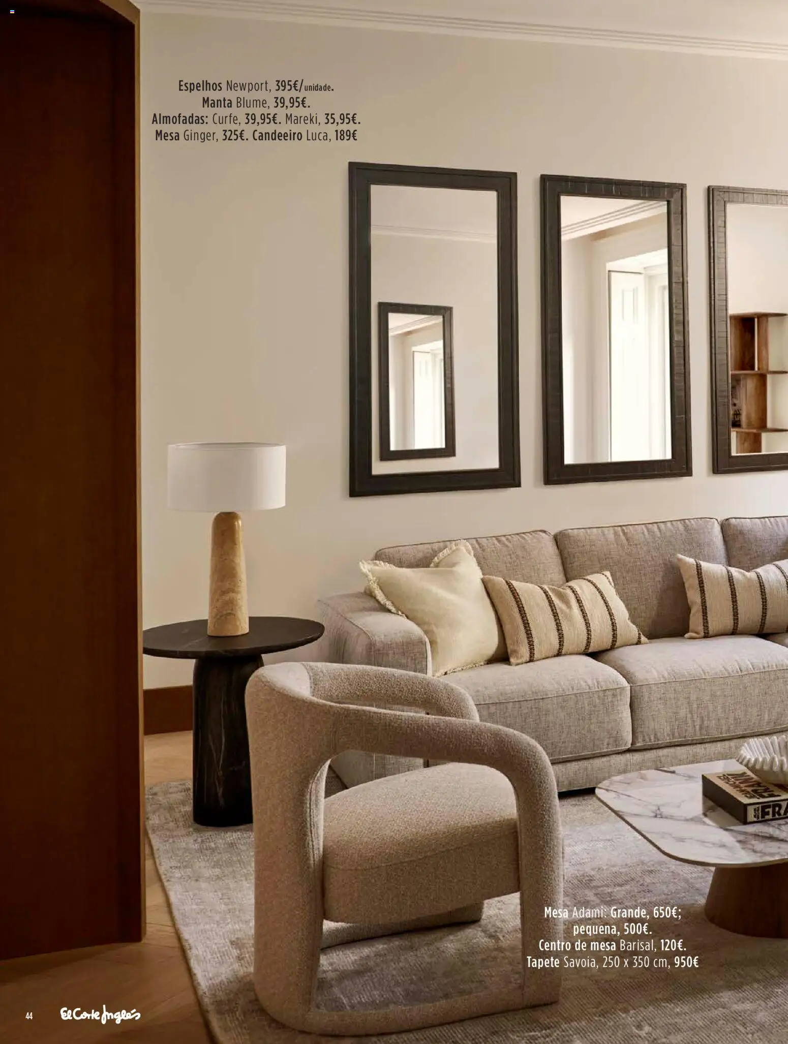 El Corte Ingles Decora │ válido de 23.10.2025 | Página: 44 | Produtos: Candeeiro, Mesa, Tapete