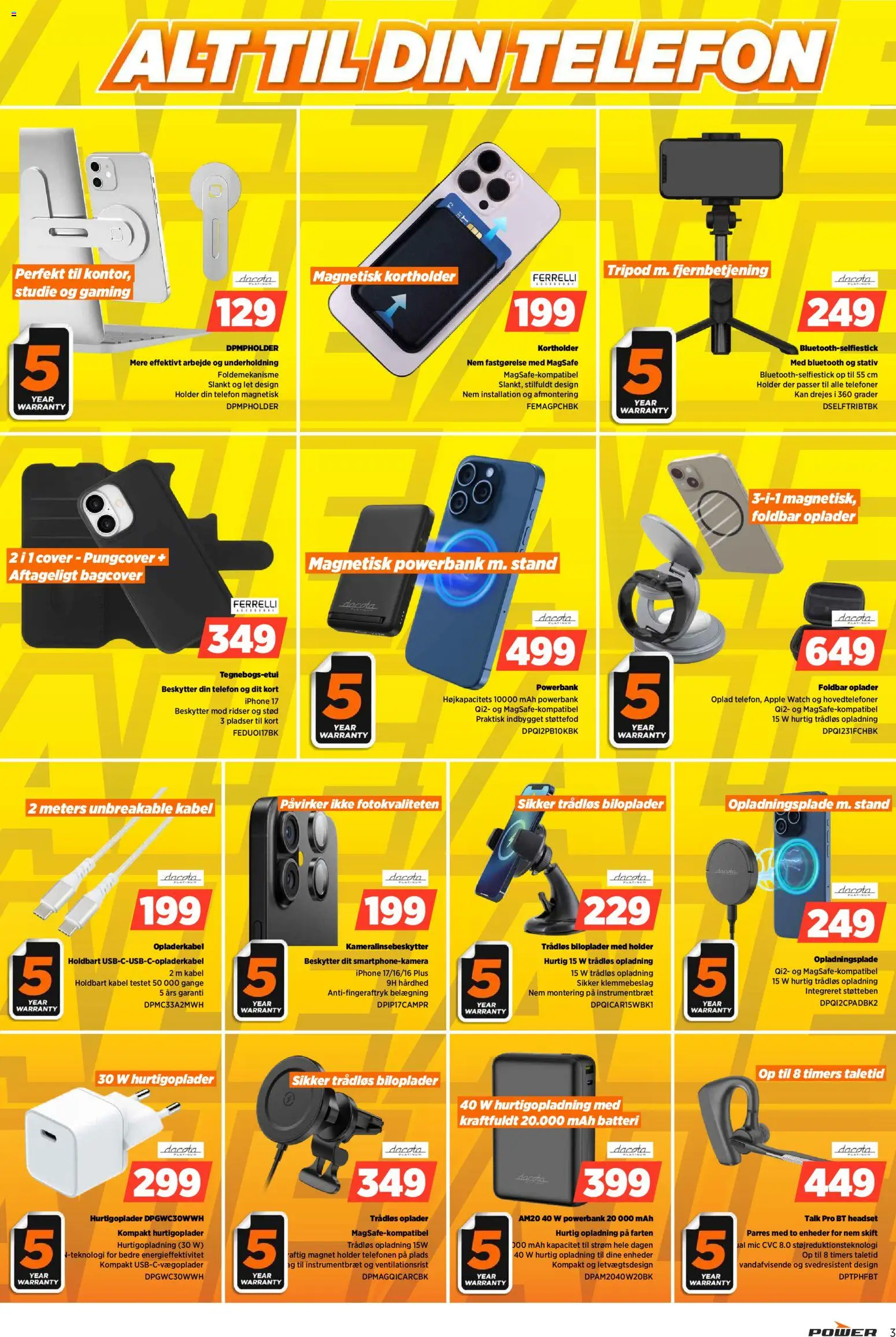 Power tilbudsavis – gyldig fra 16.01.2026 | Side: 3 | Produkter: Telefon, Hovedtelefoner, Kabel, Batteri
