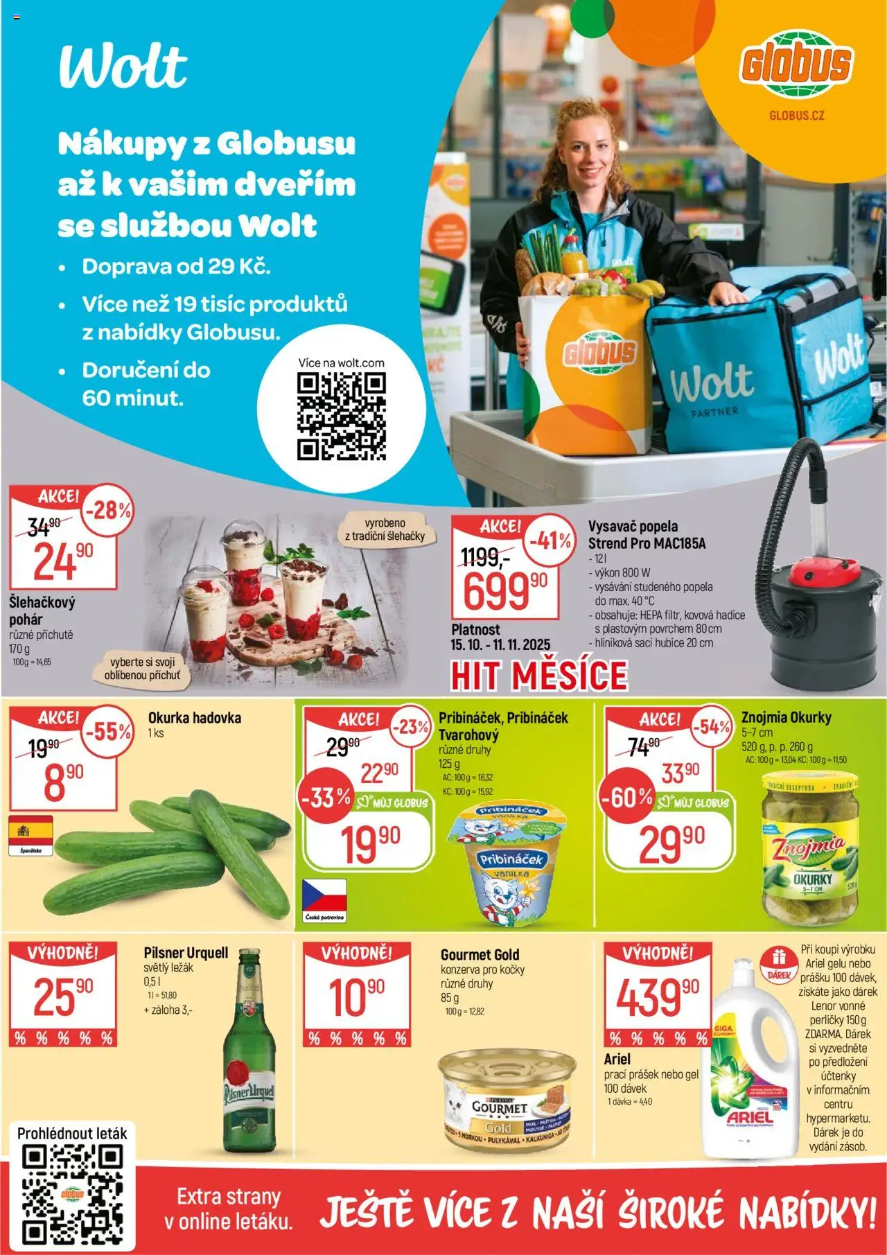 Globus leták - Opava od 15.10.2025 | Strana: 2 | Produkty: Lenor, Okurky, Pilsner, Ariel
