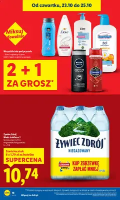 Pogląd oferty "Żywiec Zdrój Woda źródlana, Sześciosztuk, 6 x 1,5 L niegazowana lub gazowana" - ważna od 23.10.2025 | Strona: 18