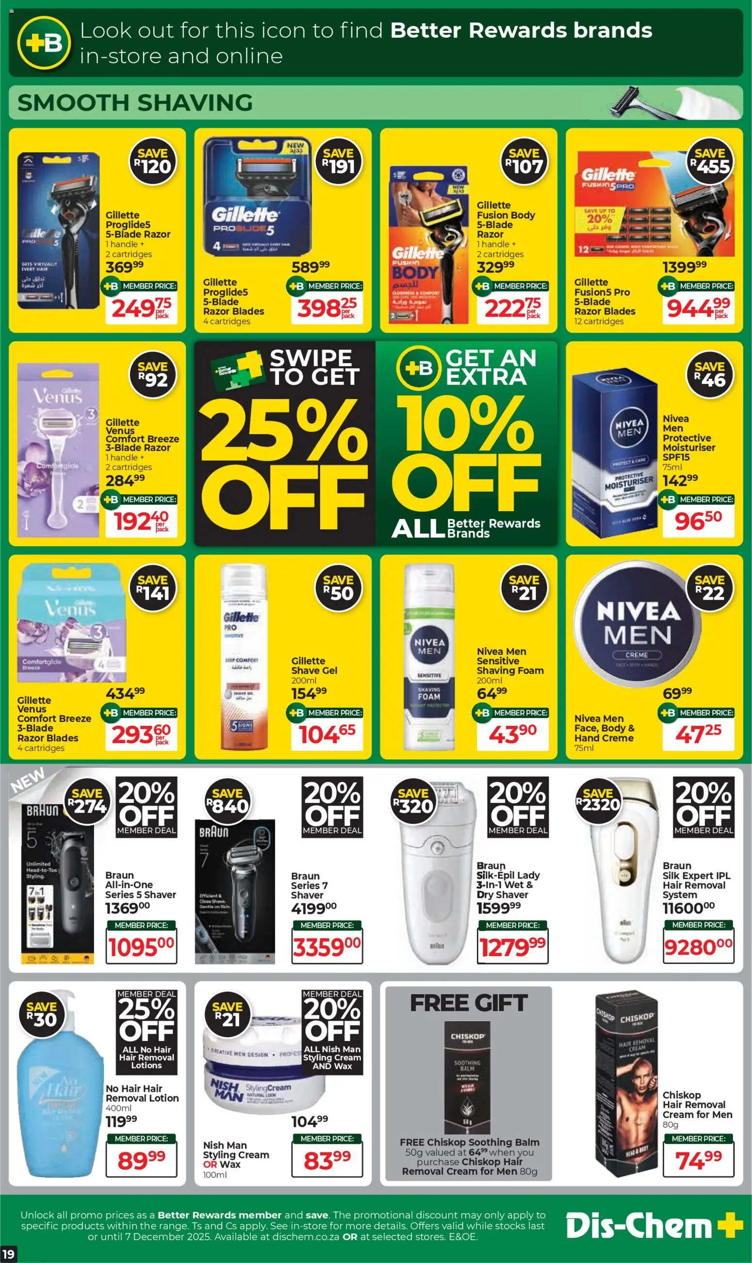 New Dis-Chem catalogue – valid from 18.11.2025 | Page: 19 | Products: Hat, Wax, Cream, Shaving foam