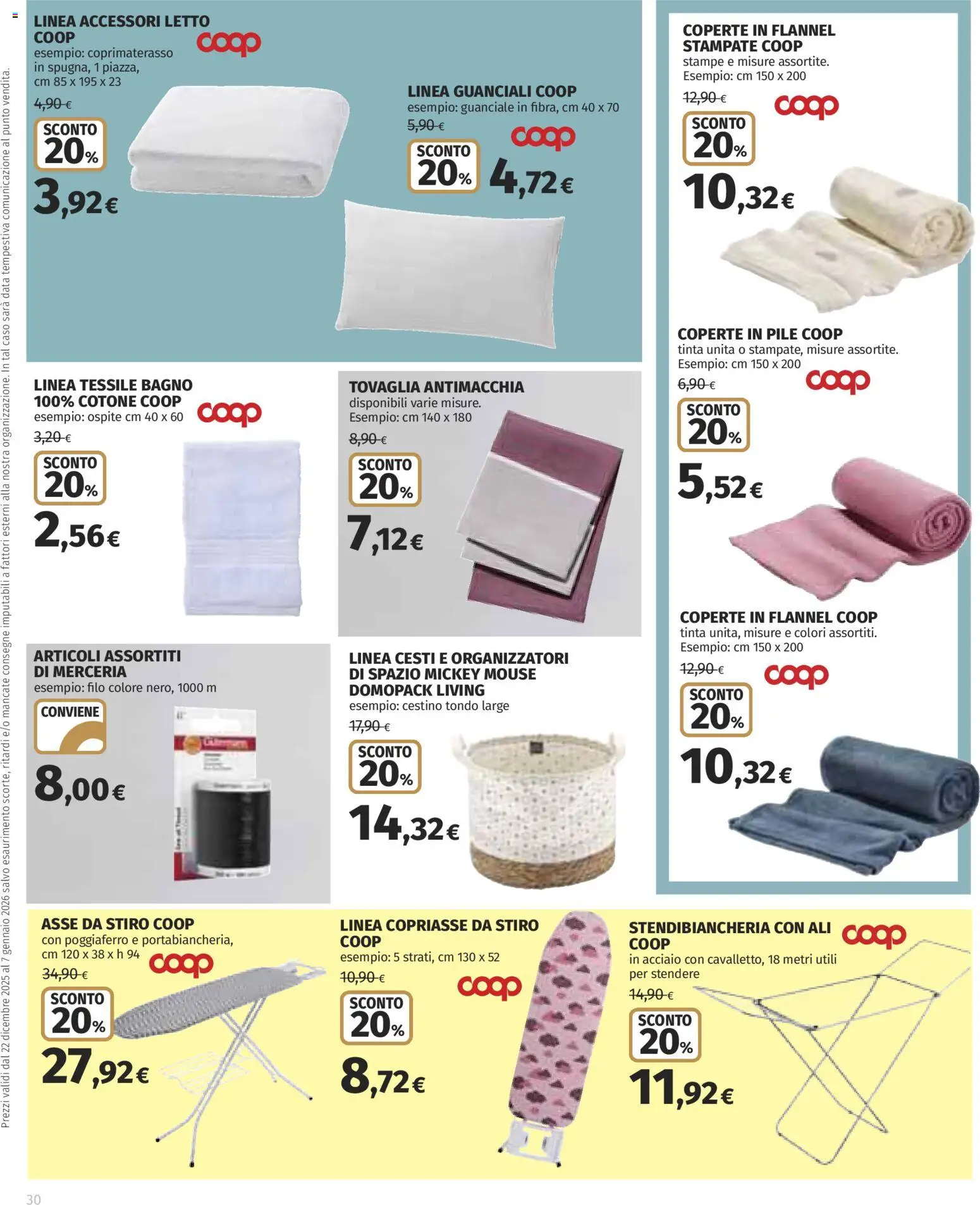 Volantino COOP del 22.12.2025 | Pagina: 30 | Prodotti: Data, Bagno, Cestino, Coprimaterasso