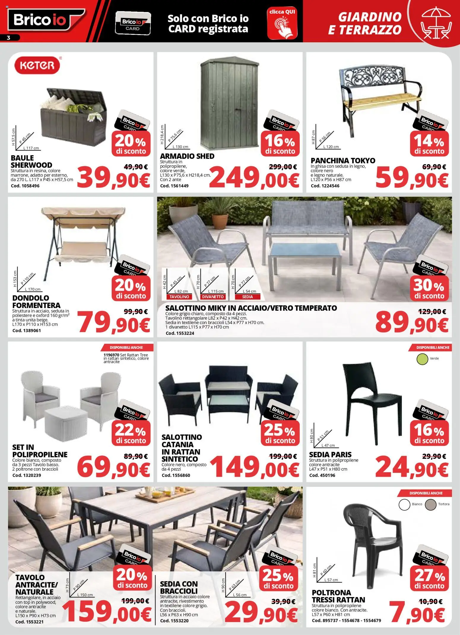 Volantino Brico io del 05.03.2026 | Pagina: 3 | Prodotti: Tavolino, Braccioli, Baule, Tavolo