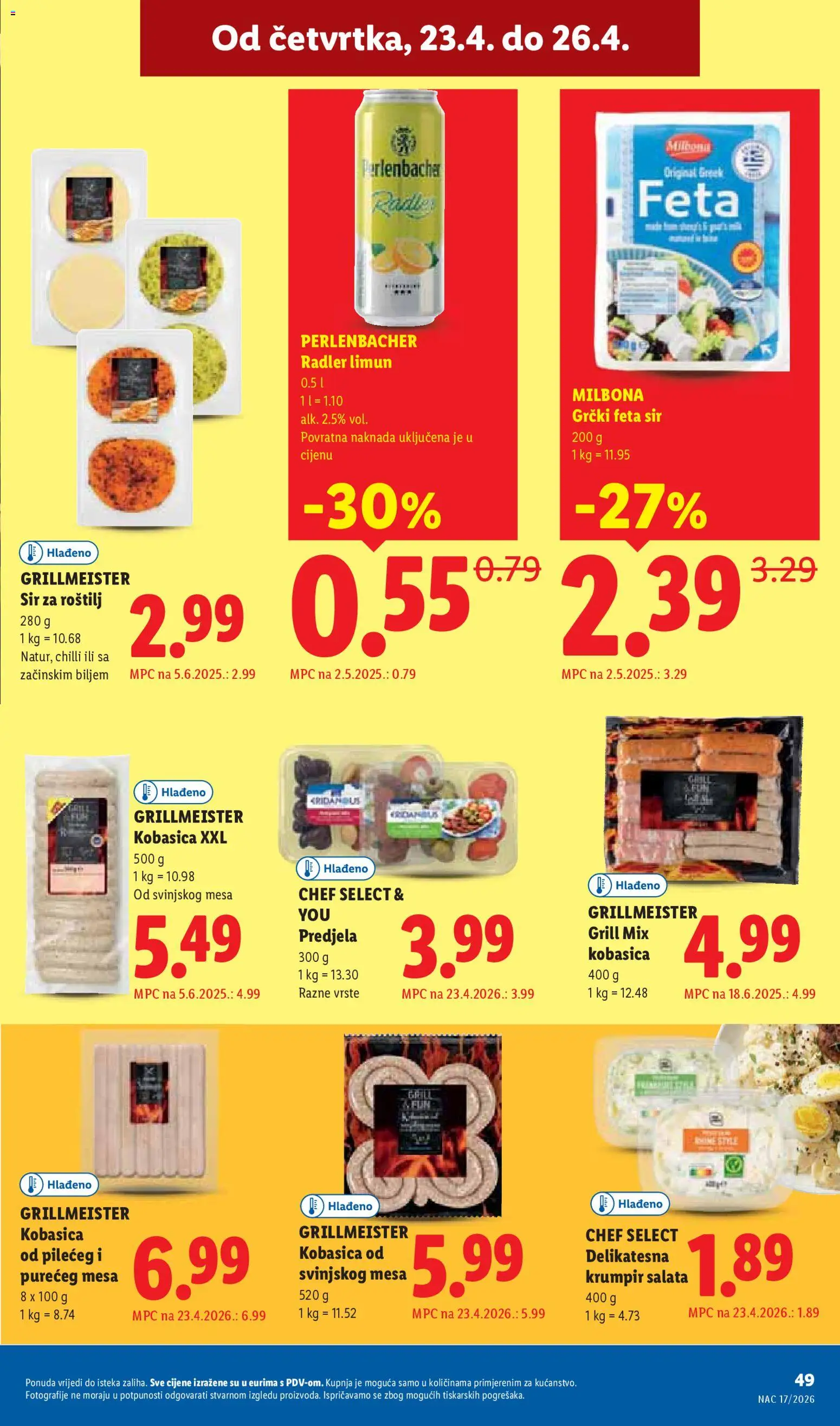 Lidl katalog | vrijedi od 20.04.2026 | Stranica: 49 | Proizvodi: Feta, Salata, Limun, Kobasica