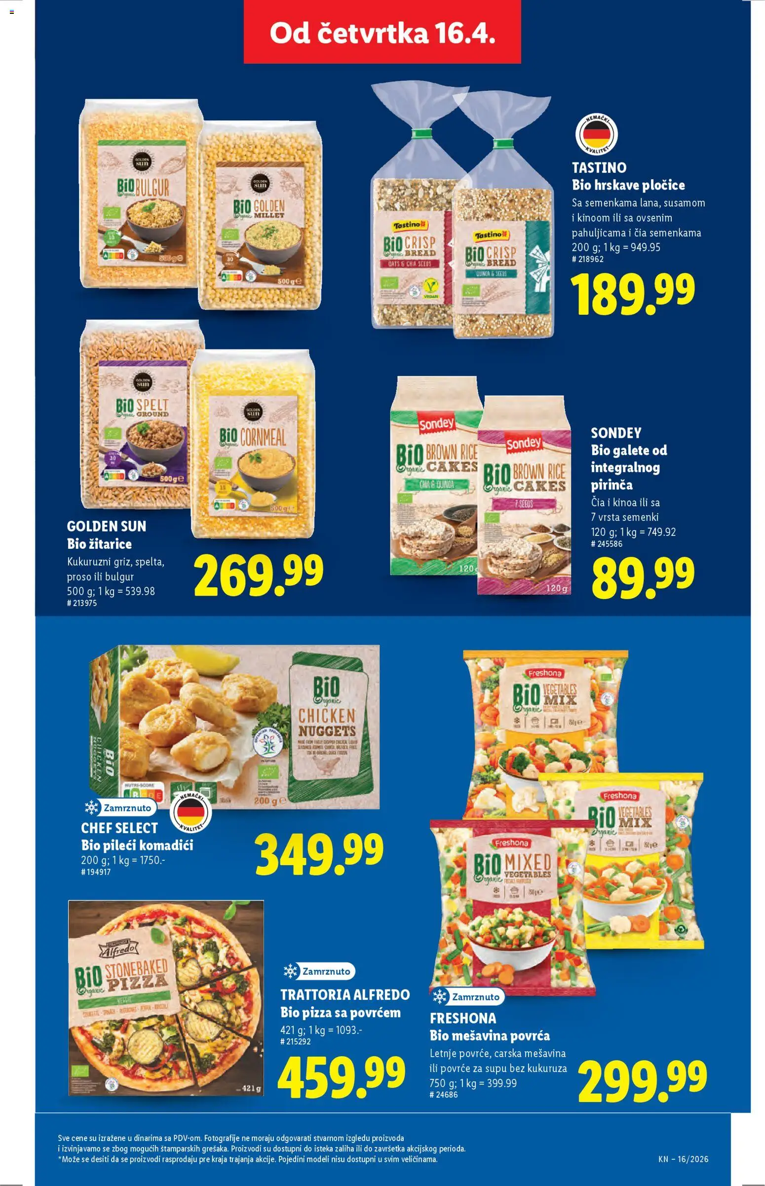 Lidl katalog - važi od 16.04.2026 | Strana: 57 | Proizvode: Žitarice, Chicken nuggets, Galete, Rice cakes
