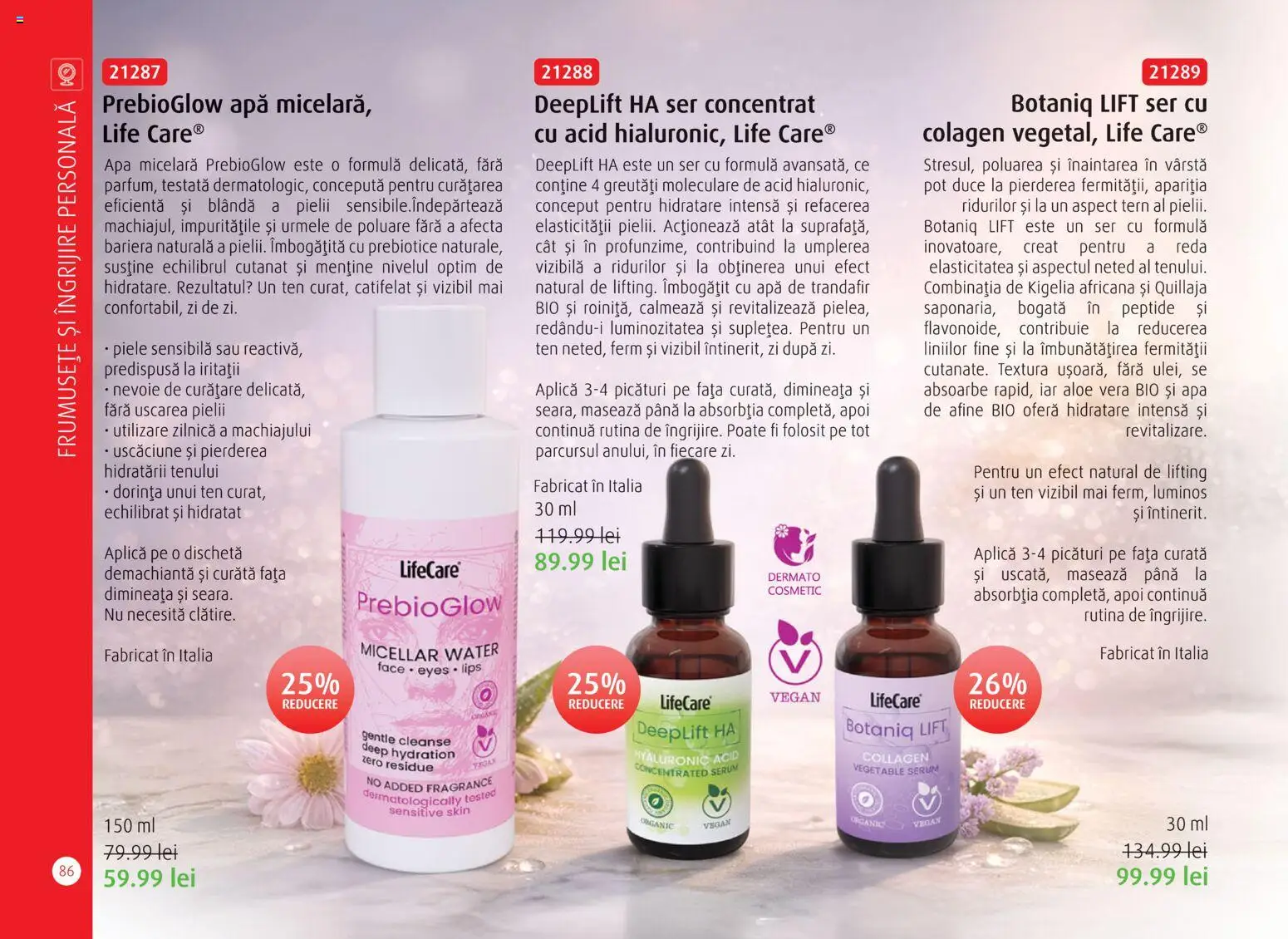 Noul catalog Life Care – valabil de la 01.04.2026 | Pagină: 88 | Produse: Afine, Serum, Trandafir, Apă micelară