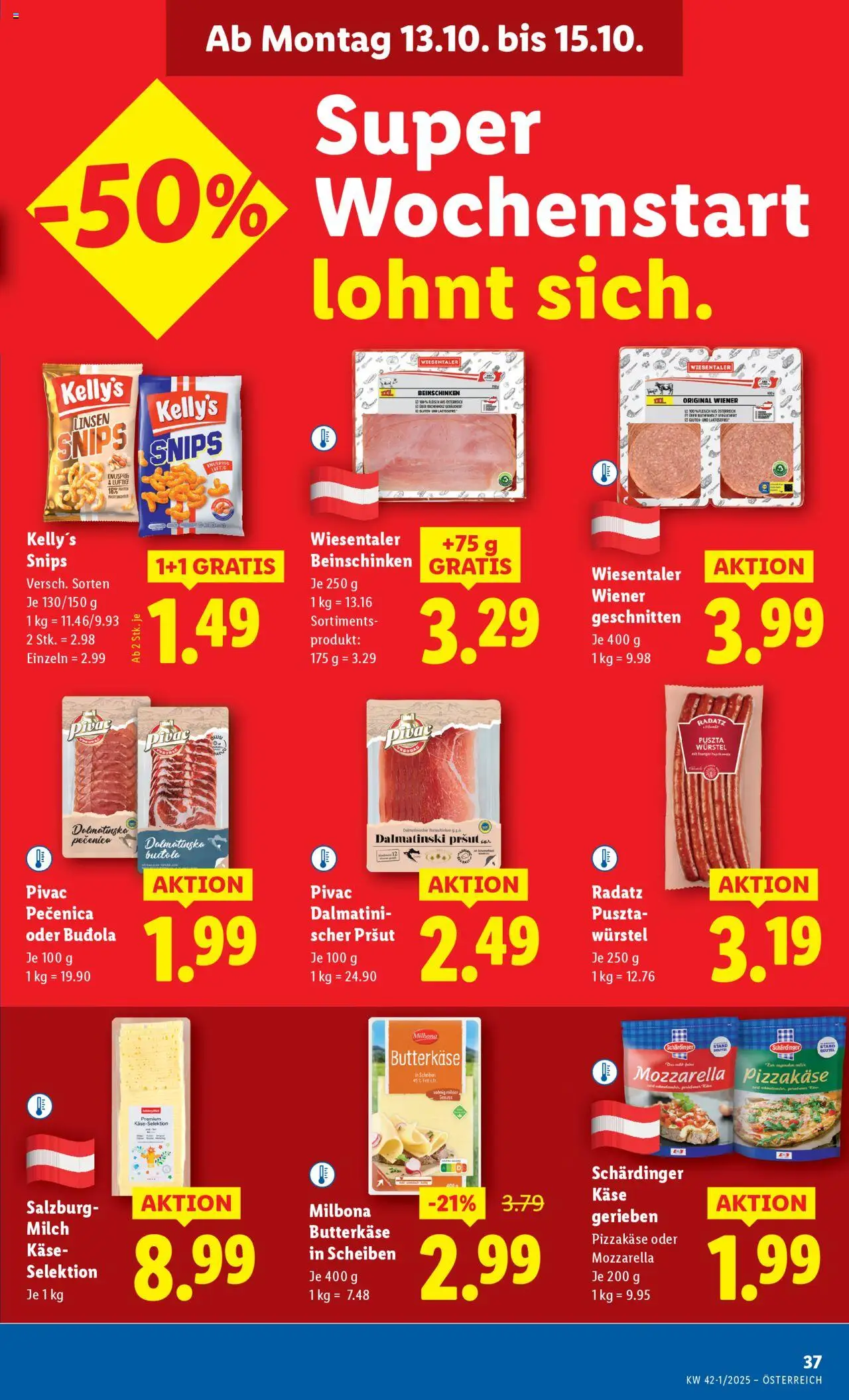 Lidl - Altenmarkt im Pongau, St. Johann im Pongau, Zell am See gültig ab 09.10.2025 | Seite: 43 | Produkte: Milch, Käse