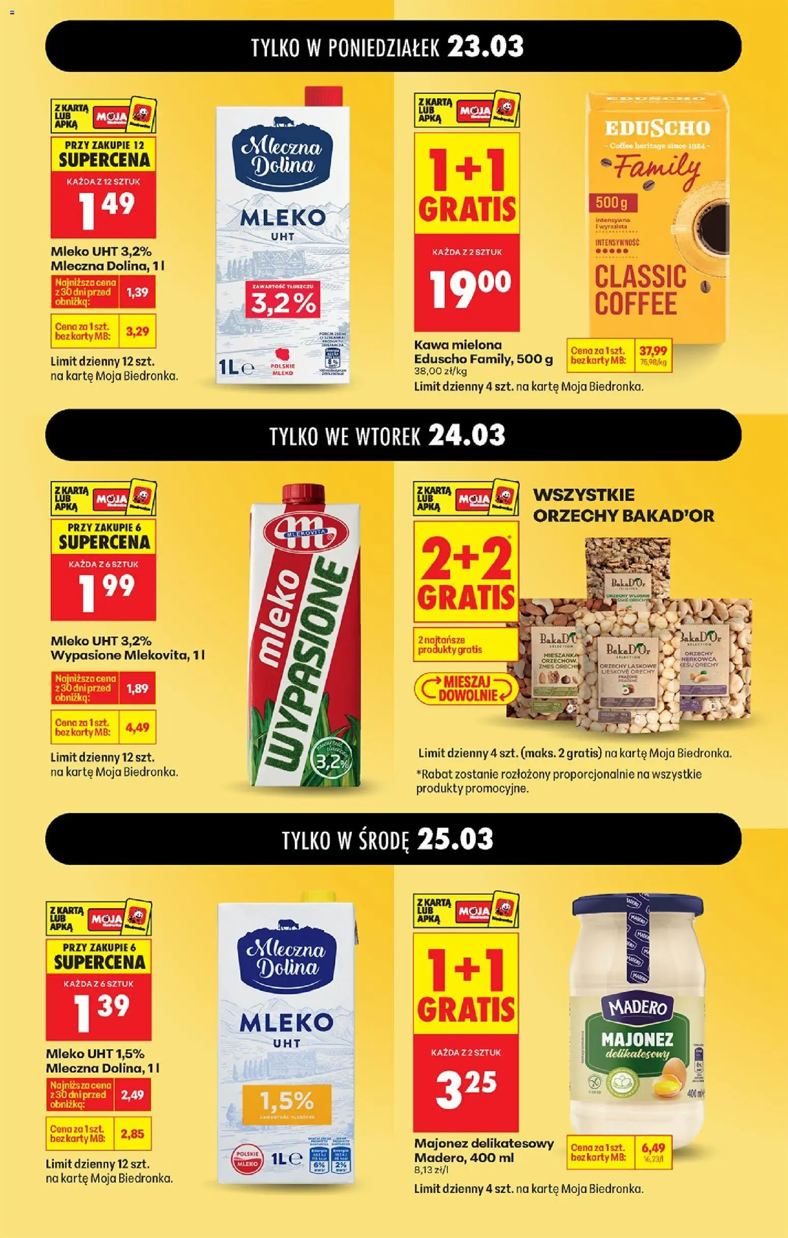 Biedronka Polsko leták od 23.03.2026 | Strana: 7 | Produkty: Mléko, Ořechy, Karty