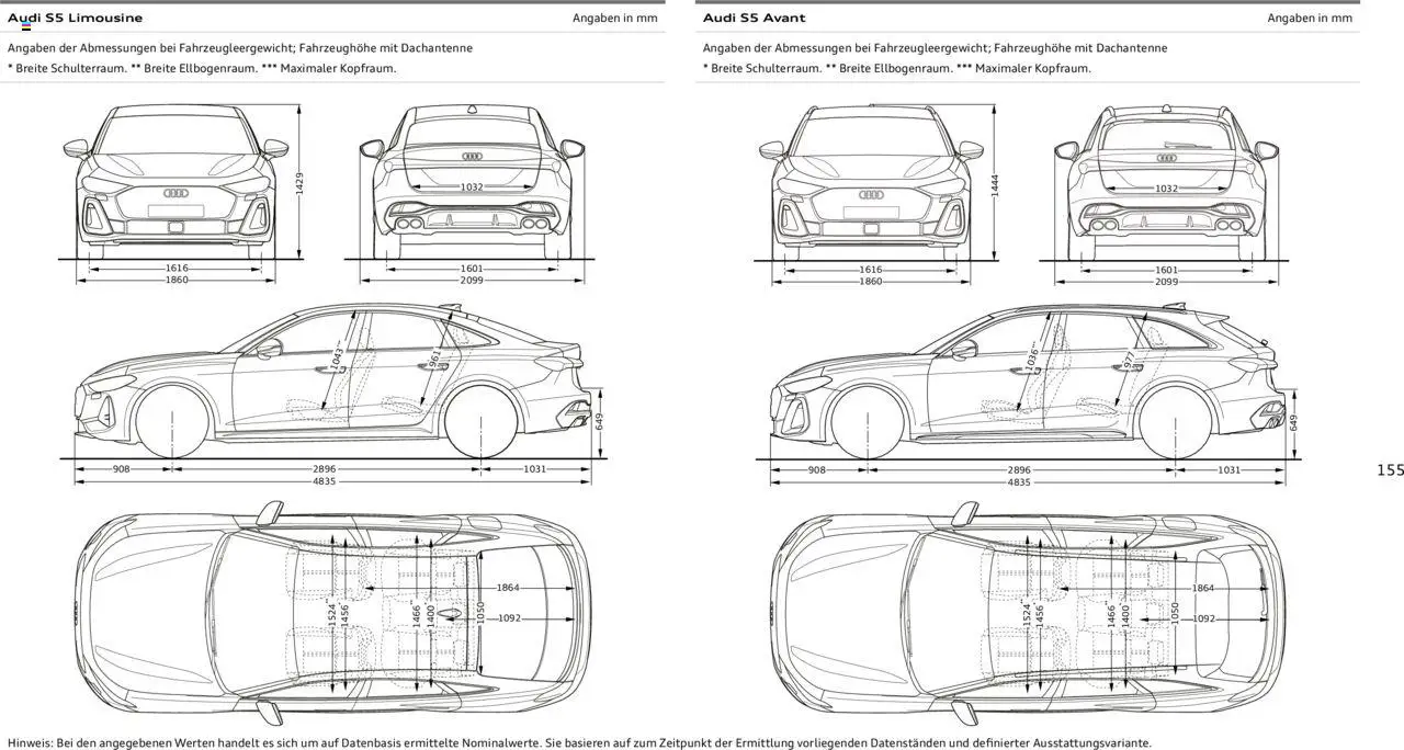 Audi A5 – gültig ab 09.01.2025 | Seite: 155