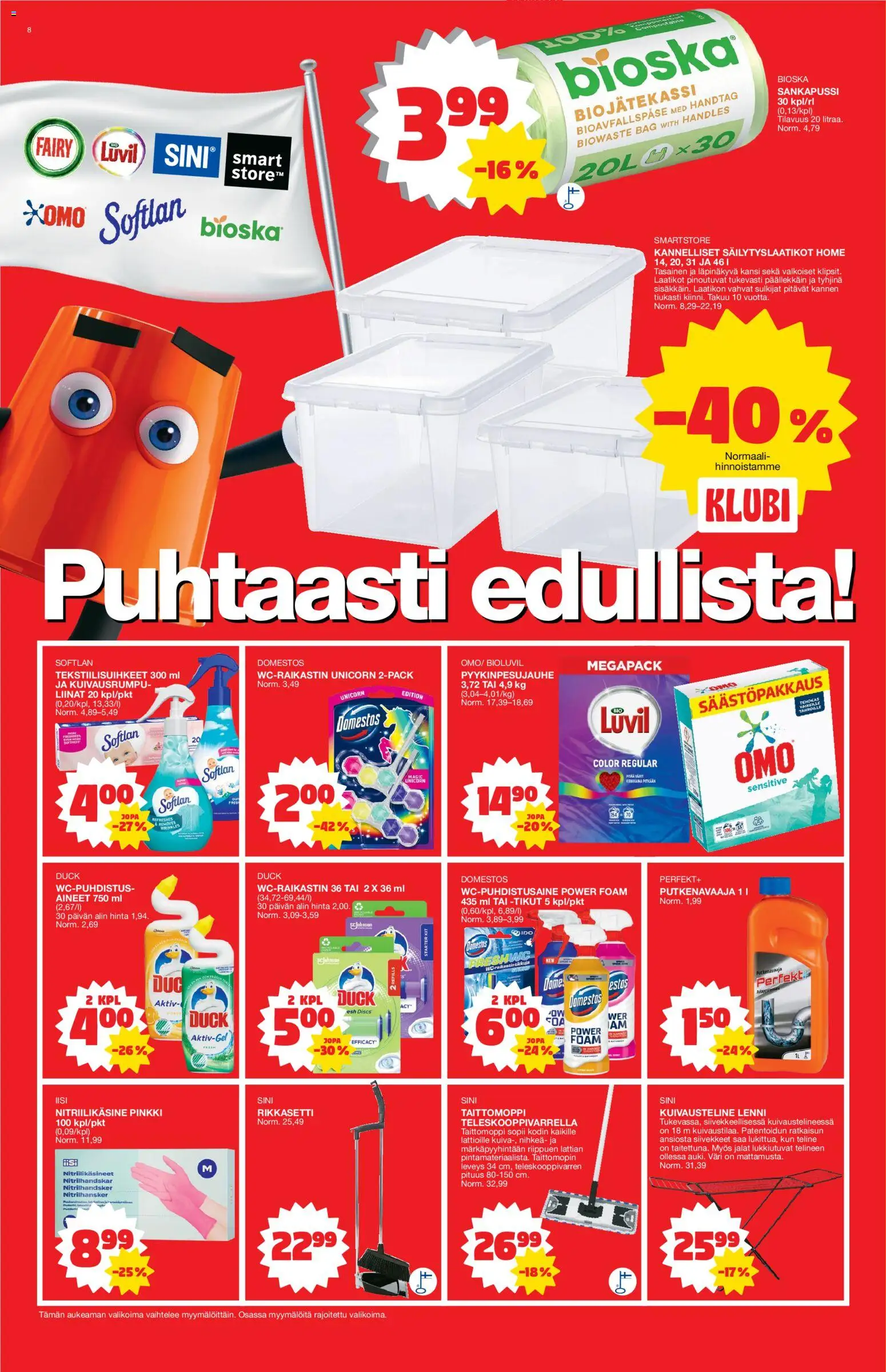 Tokmanni tarjoukset – voimassa 09.03.2026 alkaen | Sivu: 8 | Tuotteet: Kuivausrumpu, Kansi, Säilytyslaatikot, Wc-raikastin