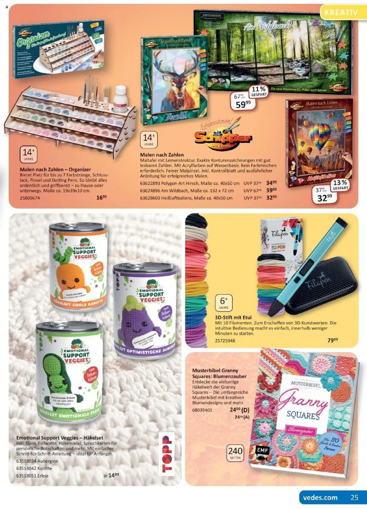 Vedes Prospekt 	 - gültig ab dem 25.08.2025 | Seite: 25 | Produkte: Pinsel, Aubergine, Erbse, Karotte