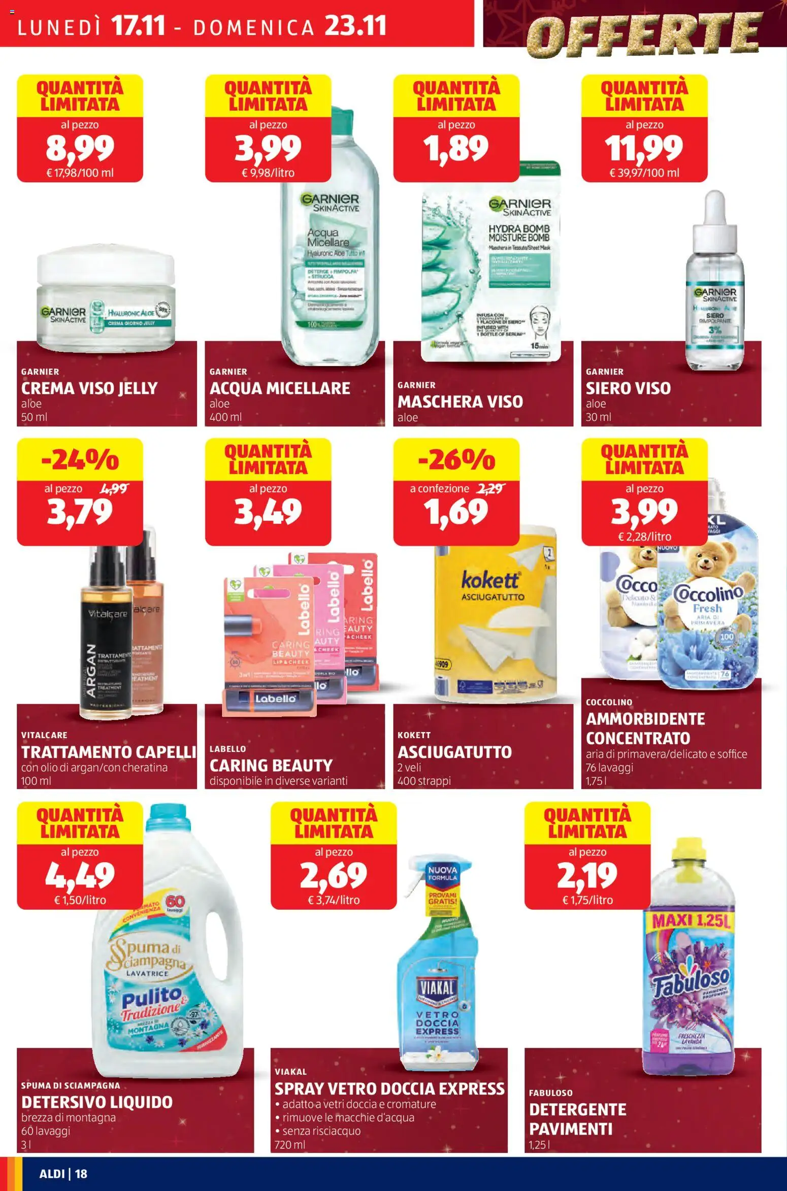 Volantino Aldi del 17.11.2025 | Pagina: 18 | Prodotti: Crema, Maschera, Detergente, Maschera viso