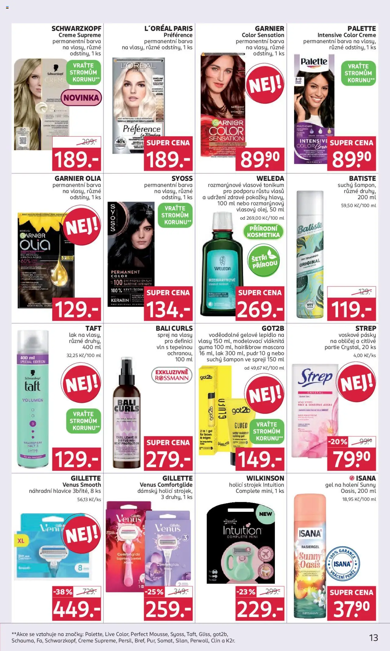 Rossmann leták od 18.06.2025 | Strana: 13 | Produkty: Clin, Suchý šampon, Guma, Garnier Color Sensation