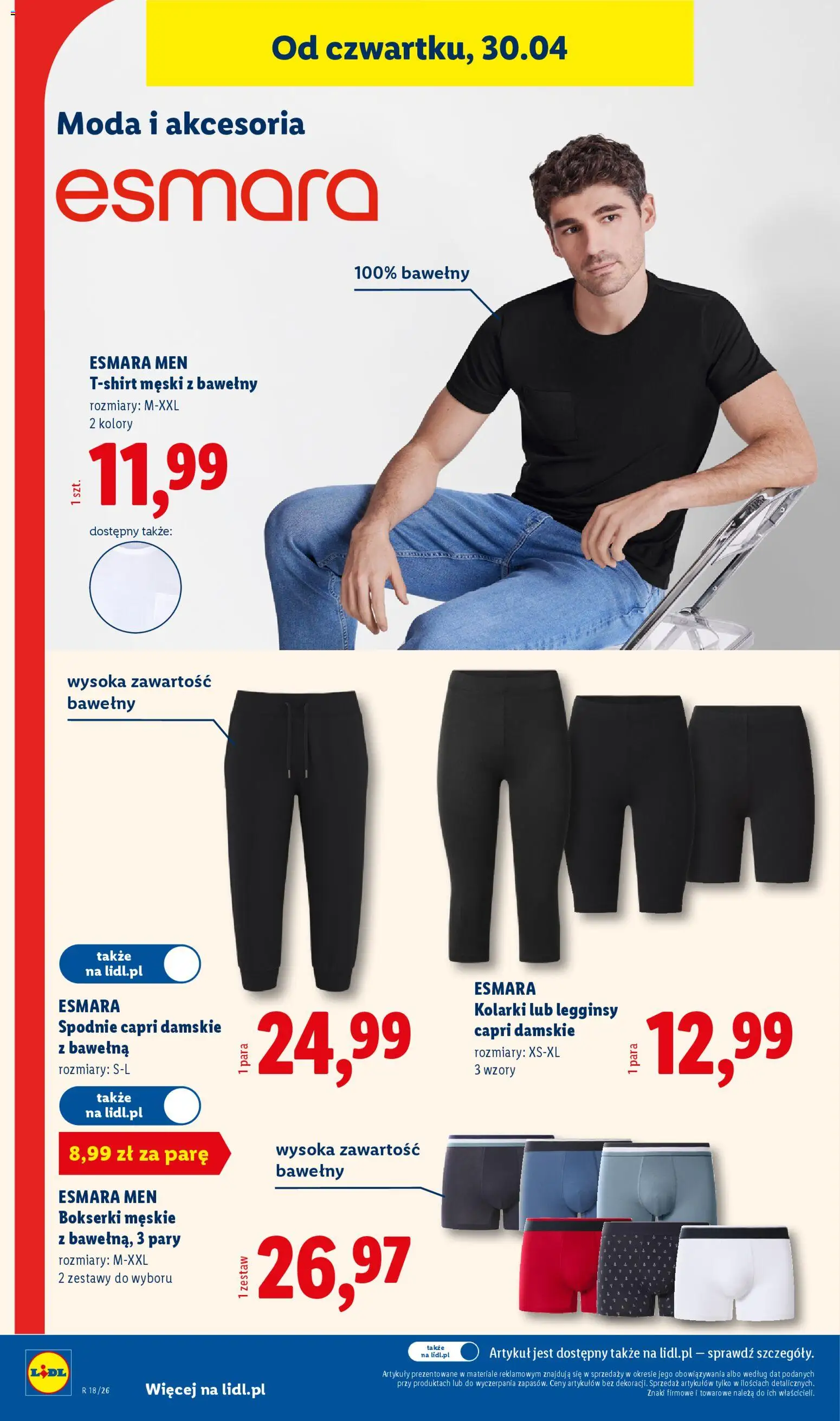 Lidl Katalog od 27.04.2026 | Strona: 44 | Produkty: Spodnie, Legginsy, Bokserki, Bokserki męskie