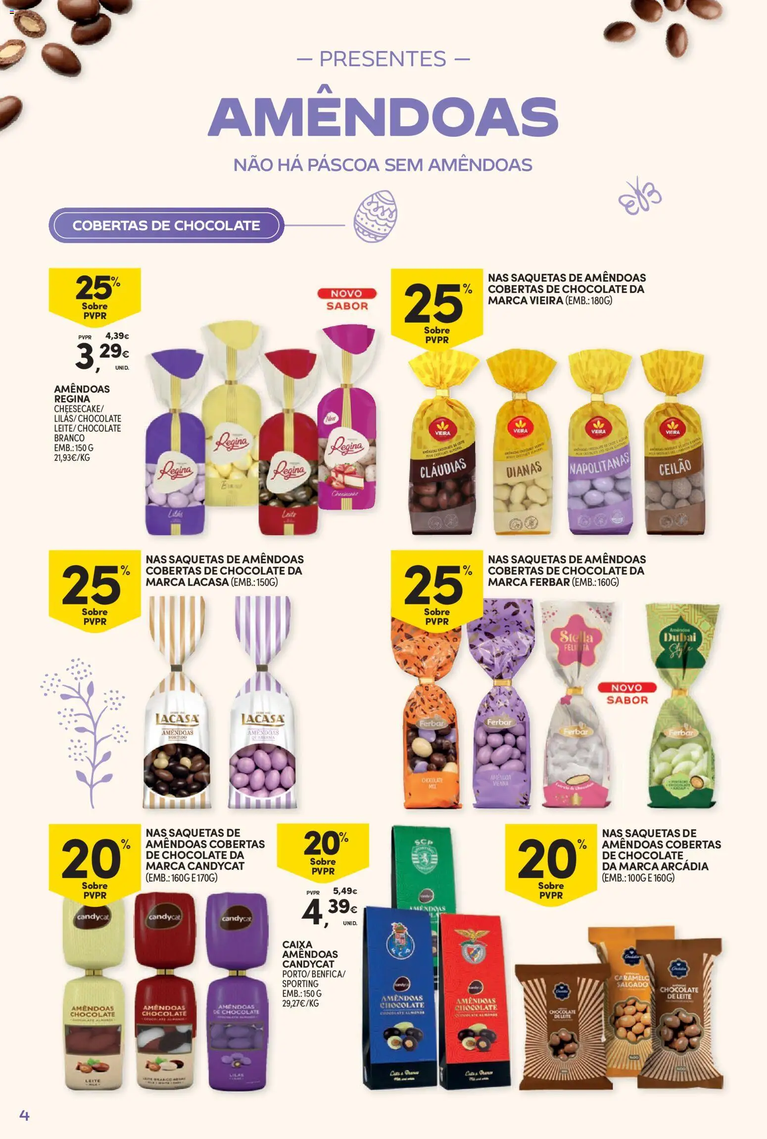 Continente - Nesta Páscoa, alimente a tradição │ válido de 17.03.2026 | Página: 4 | Produtos: Amêndoas, Caixa, Leite, Chocolate