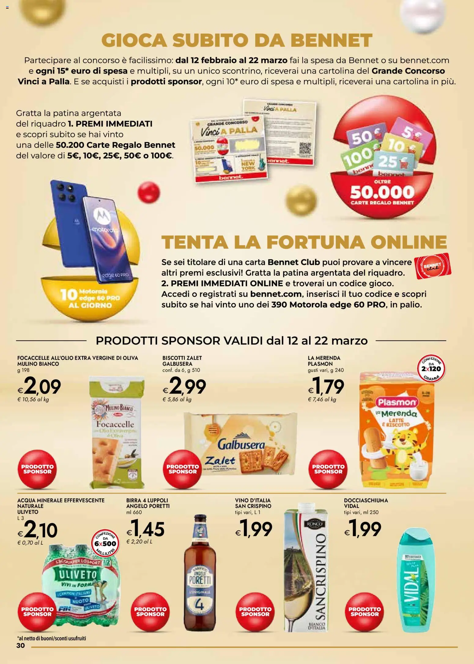 Volantino bennet del 12.03.2026 | Pagina: 30 | Prodotti: Birra, Acqua, Vino, Acqua minerale